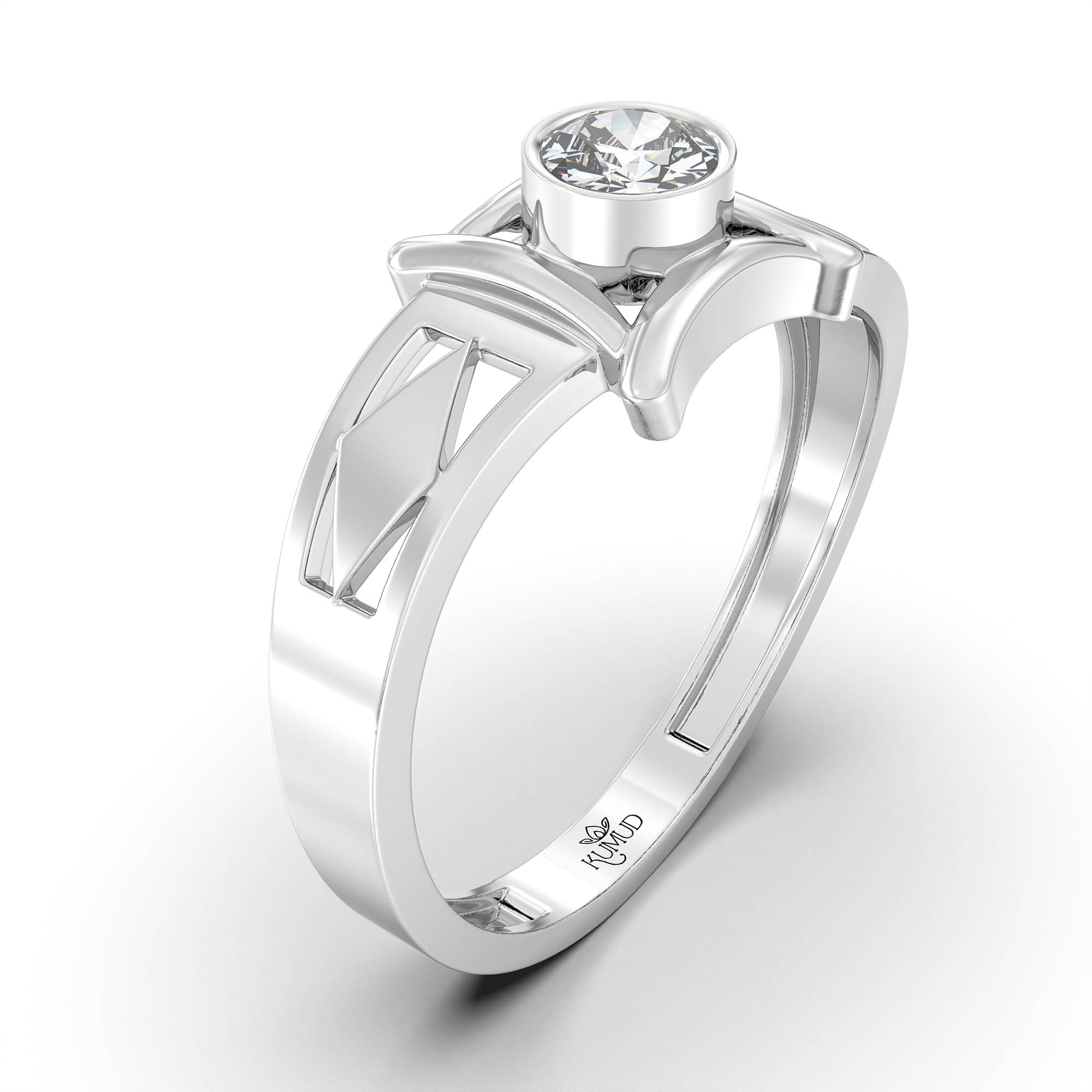 Lab-Grown Diamond Solitaire Ring for Men in 18K White Gold – 0.5 Ct Round, 6 g (Design K8-4-BBZAA) thumbnail