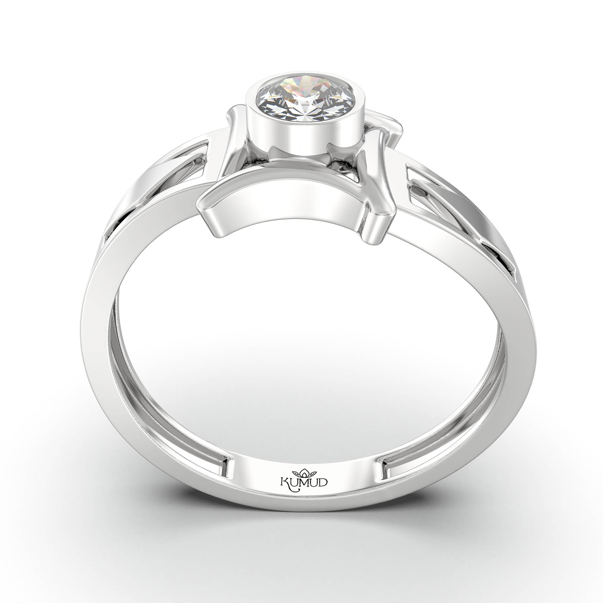 Lab-Grown Diamond Solitaire Ring for Men in 18K White Gold – 0.5 Ct Round, 6 g (Design K8-4-BBZAA) thumbnail