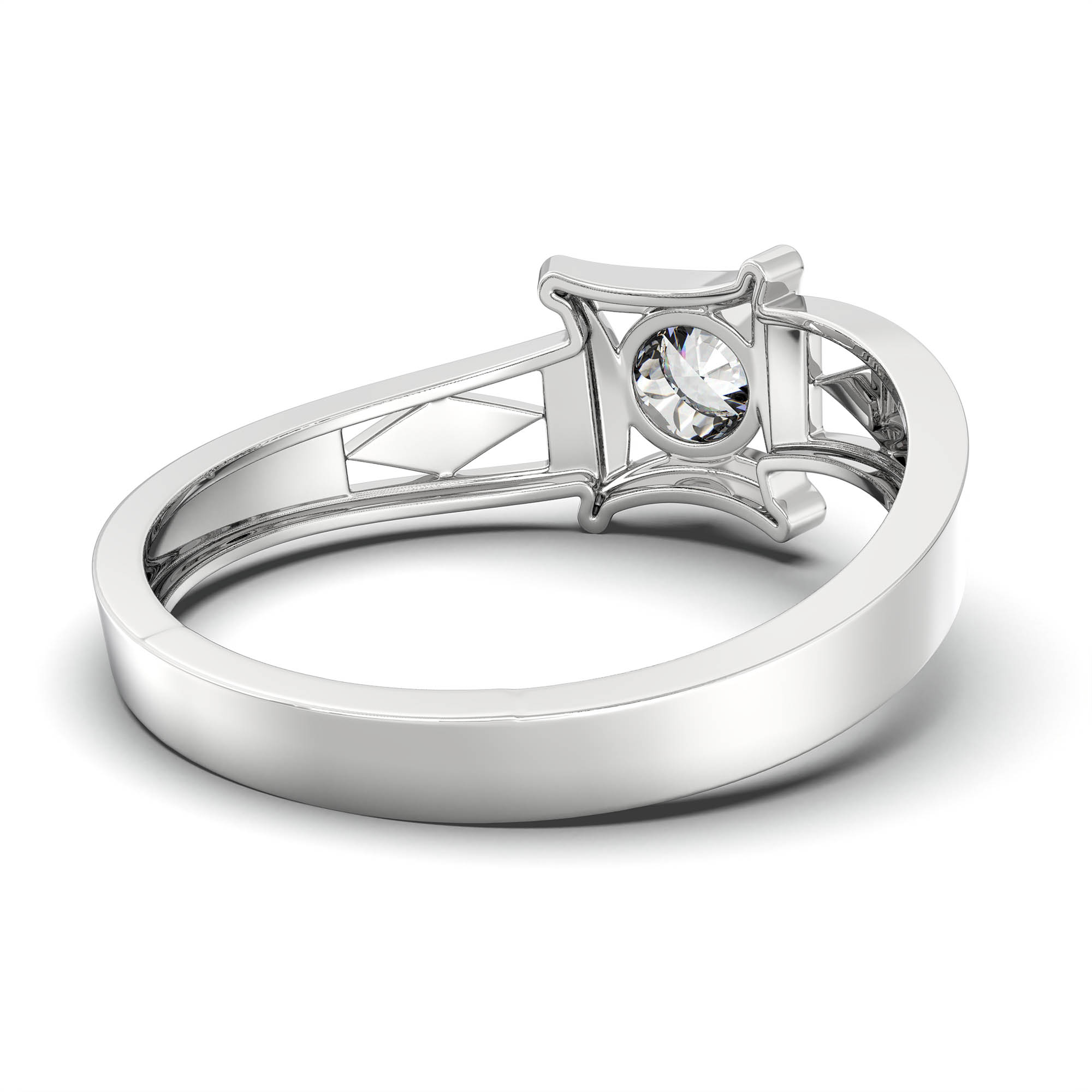 Lab-Grown Diamond Solitaire Ring for Men in 18K White Gold – 0.5 Ct Round, 6 g (Design K8-4-BBZAA) thumbnail