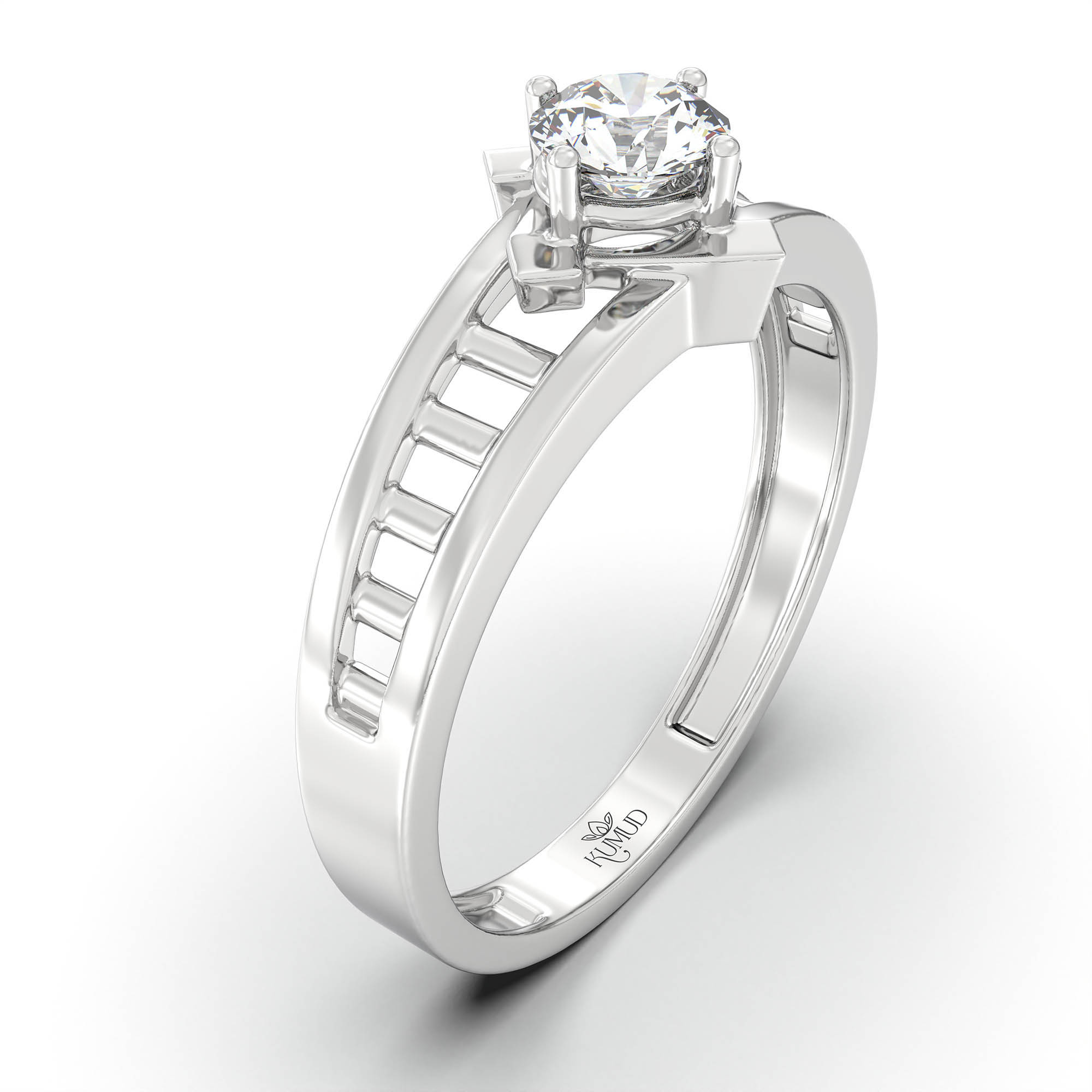 Lab-Grown Diamond Solitaire Ring for Men in 18K White Gold – 0.5 Ct Round, 6 g (Design K8-5-APGAA) thumbnail
