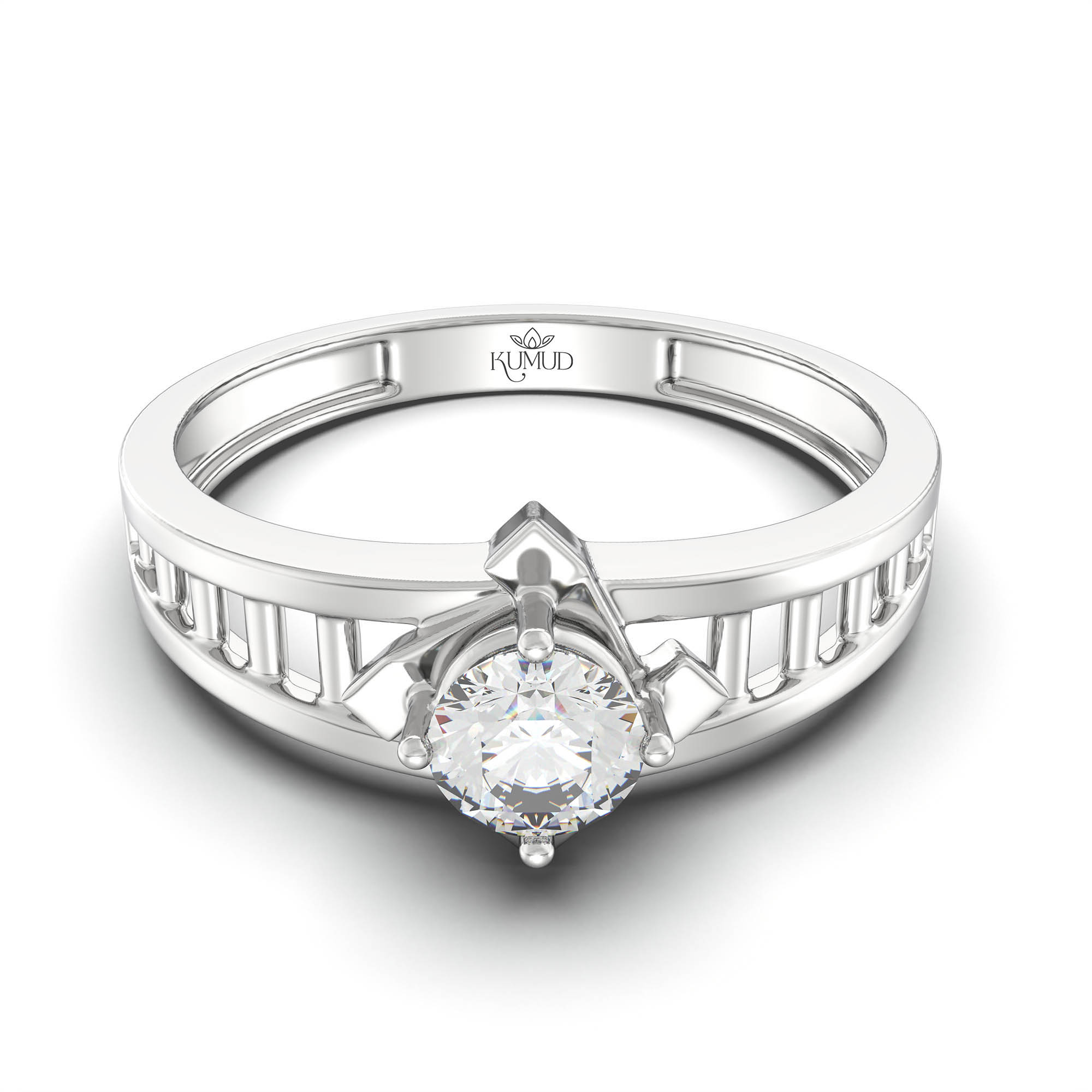 Lab-Grown Diamond Solitaire Ring for Men in 18K White Gold – 0.5 Ct Round, 6 g (Design K8-5-APGAA) thumbnail