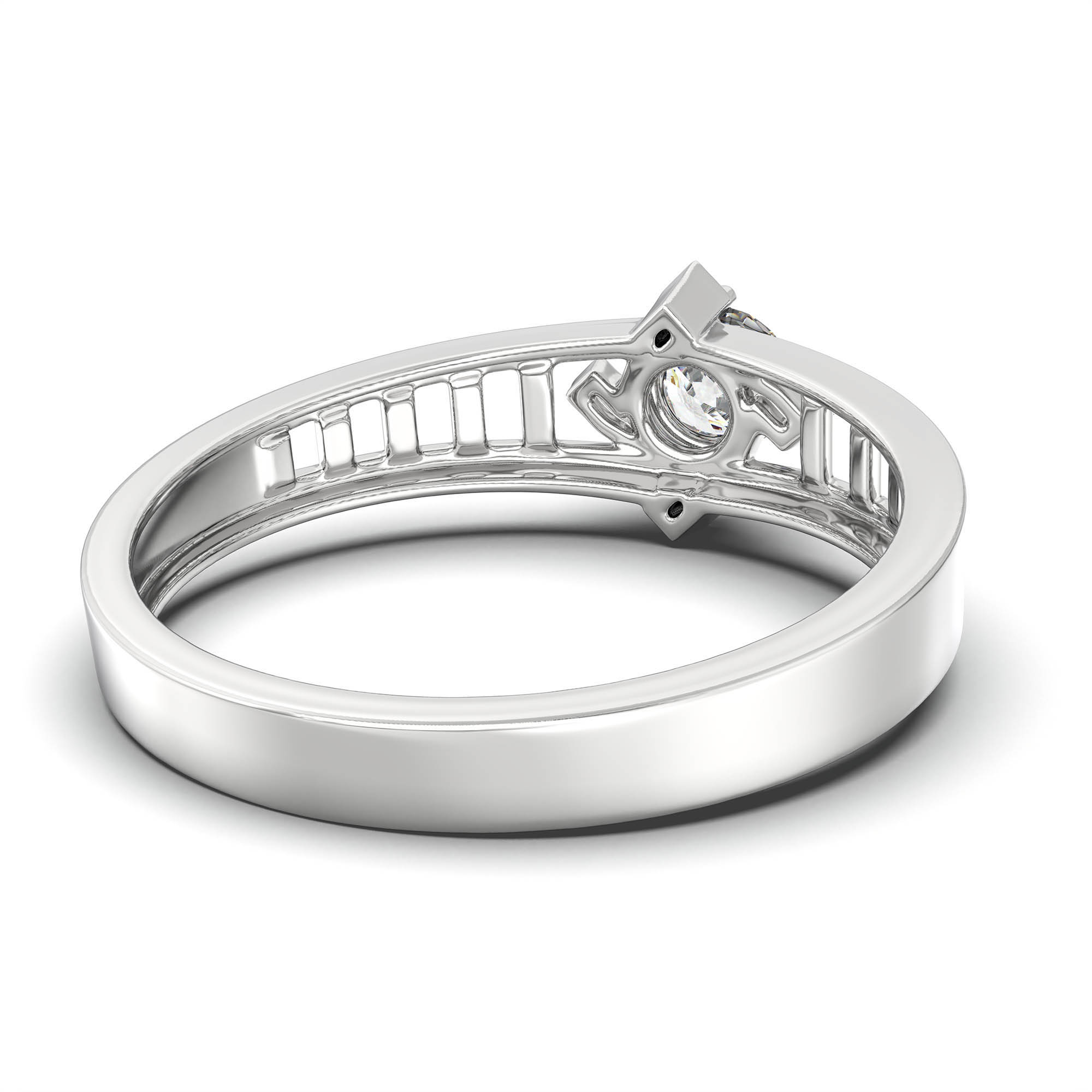 Lab-Grown Diamond Solitaire Ring for Men in 18K White Gold – 0.5 Ct Round, 6 g (Design K8-5-APGAA) thumbnail