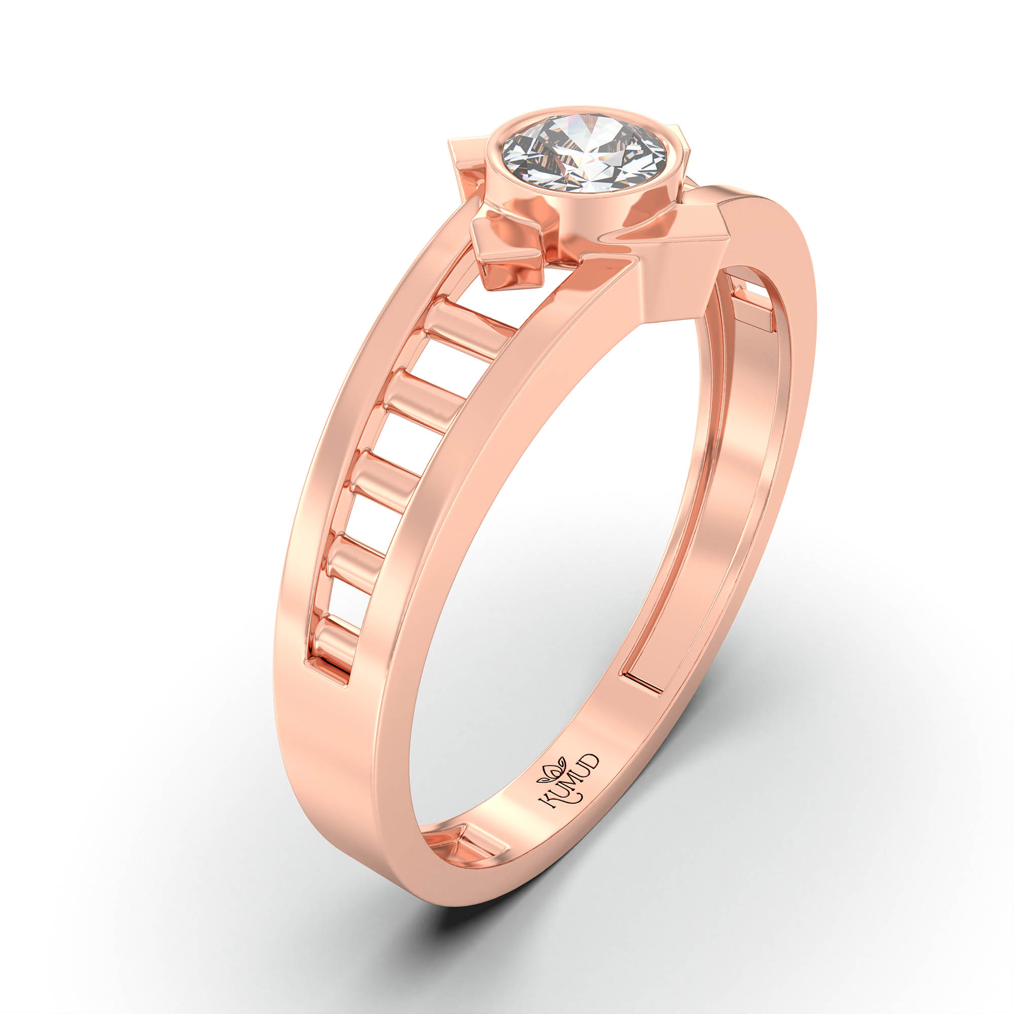 Lab-Grown Diamond Solitaire Ring for Men in 18K Rose Gold – 0.5 Ct Round, 6 g (Design K8-5-BBZAA) thumbnail