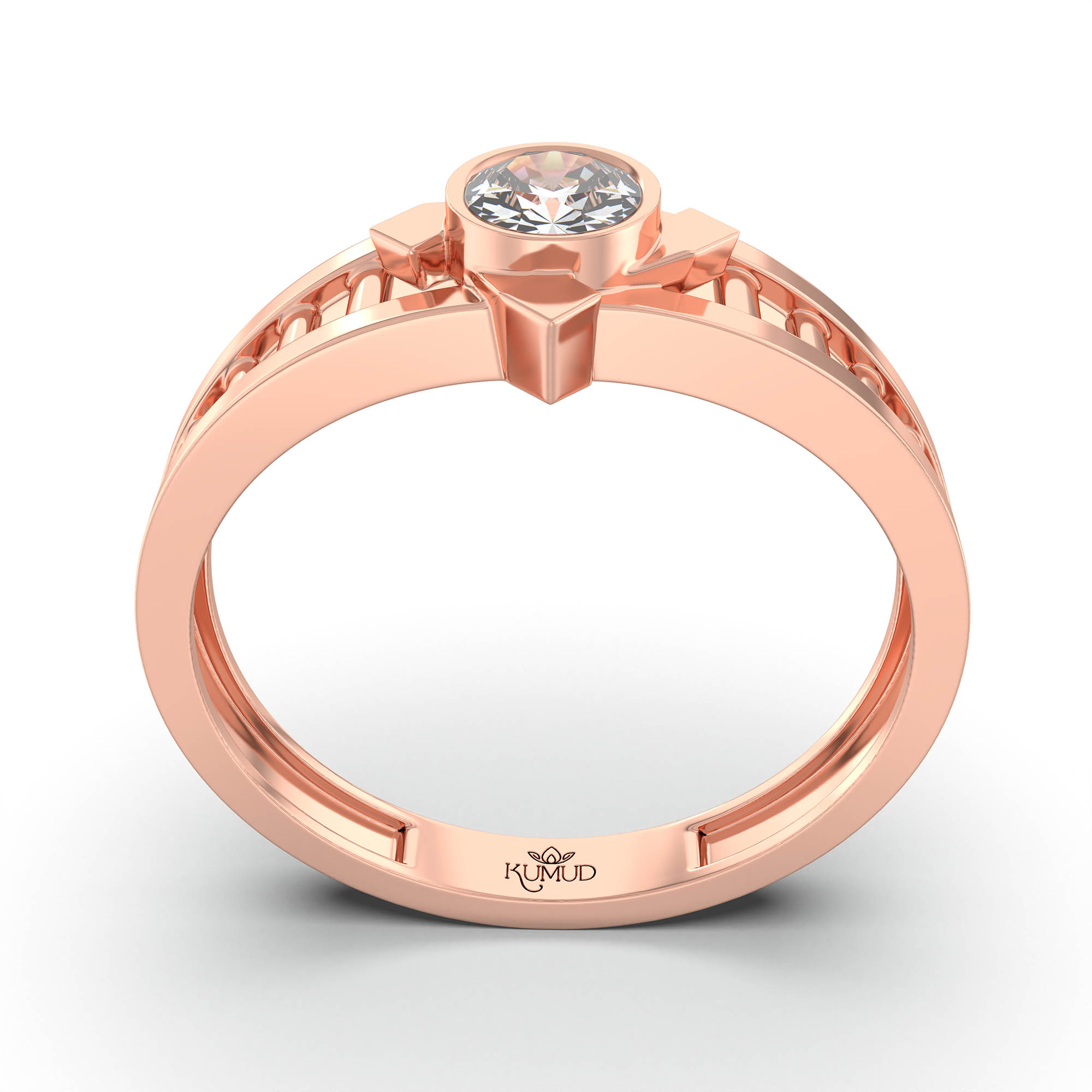 Lab-Grown Diamond Solitaire Ring for Men in 18K Rose Gold – 0.5 Ct Round, 6 g (Design K8-5-BBZAA) thumbnail