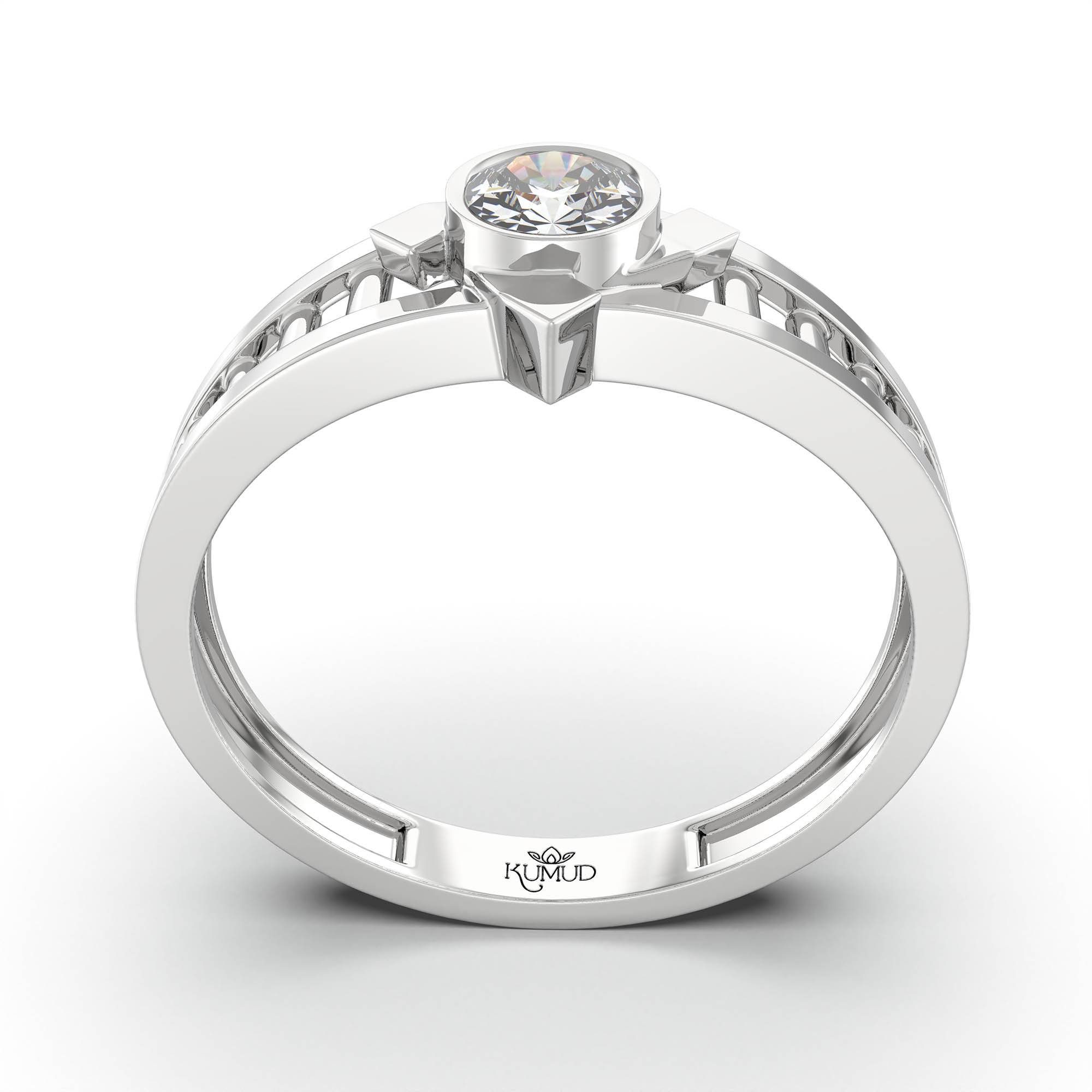 Lab-Grown Diamond Solitaire Ring for Men in 18K White Gold – 0.5 Ct Round, 6 g (Design K8-5-BBZAA) thumbnail