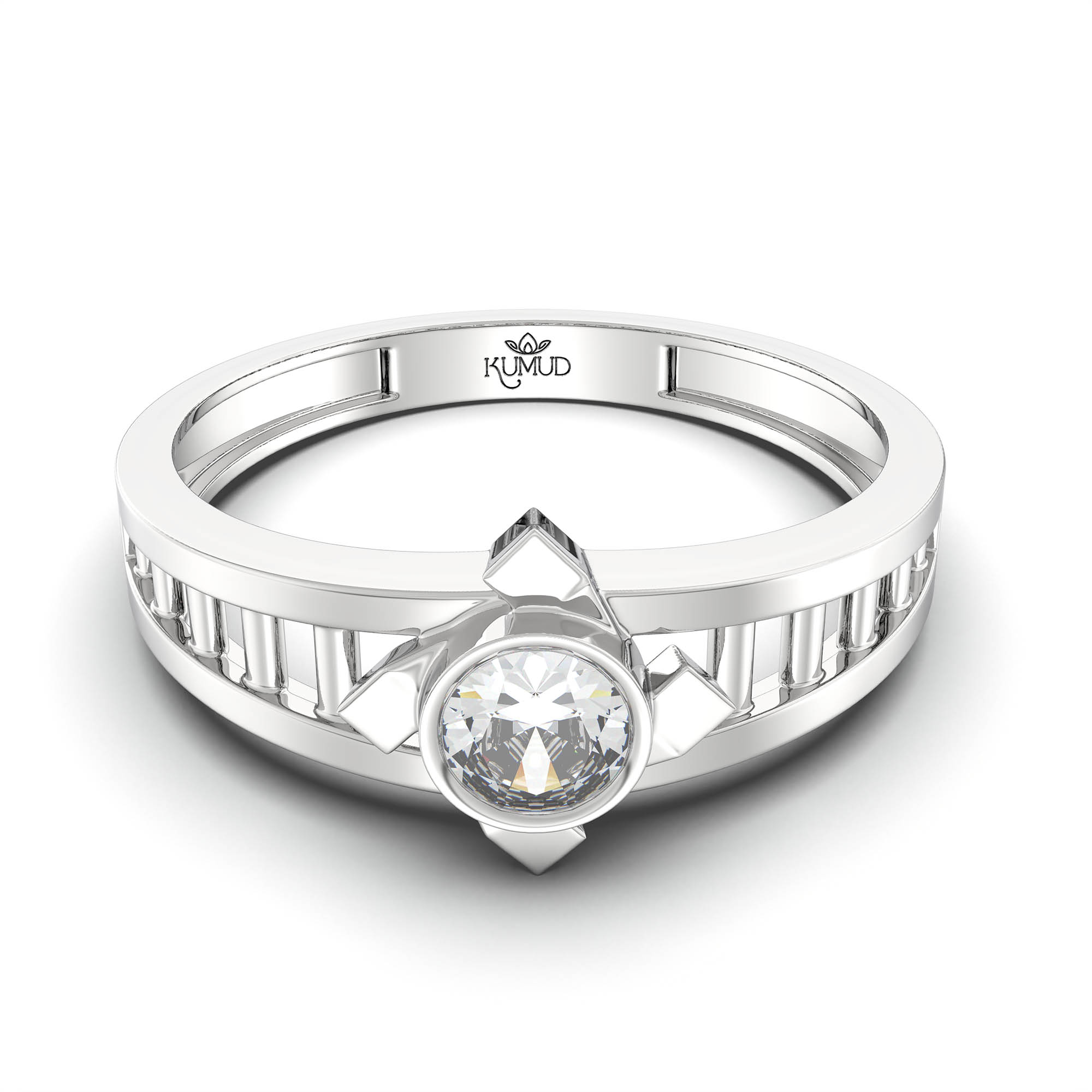 Lab-Grown Diamond Solitaire Ring for Men in 18K White Gold – 0.5 Ct Round, 6 g (Design K8-5-BBZAA) thumbnail