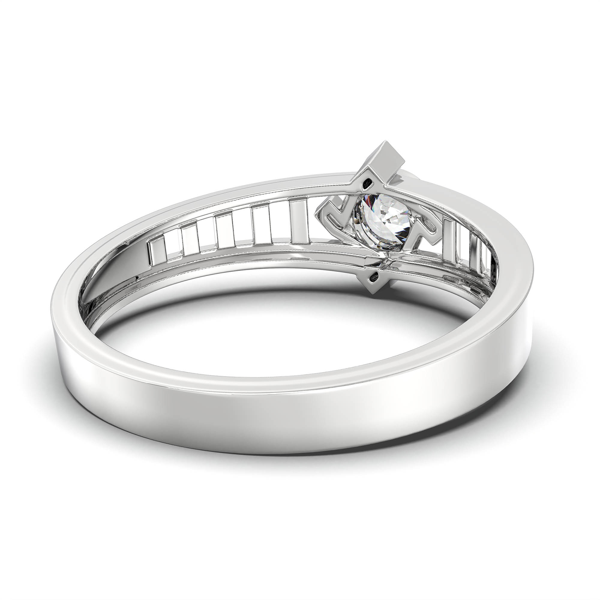 Lab-Grown Diamond Solitaire Ring for Men in 18K White Gold – 0.5 Ct Round, 6 g (Design K8-5-BBZAA) thumbnail