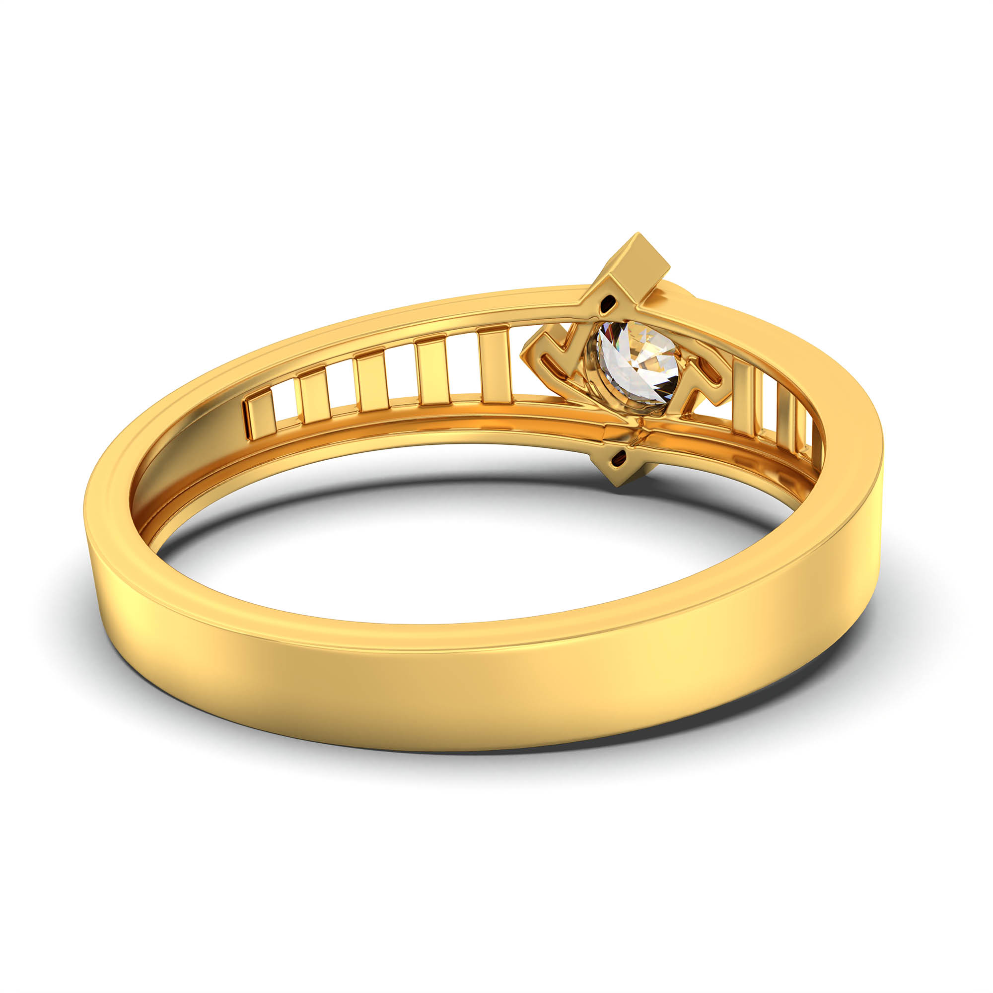 Lab-Grown Diamond Solitaire Ring for Men in 22K Yellow Gold – 0.5 Ct Round, 6 g (Design K8-5-BBZAA) thumbnail