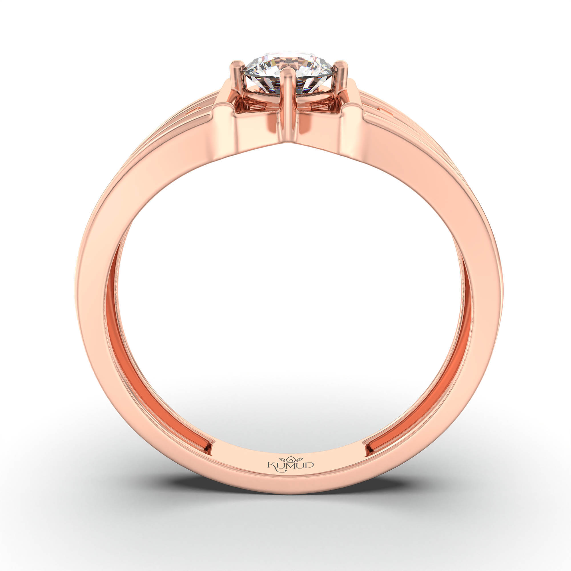 Lab-Grown Diamond Solitaire Ring for Men in 18K Rose Gold – 0.5 Ct Round, 6 g (Design K8-6-APGAA) thumbnail