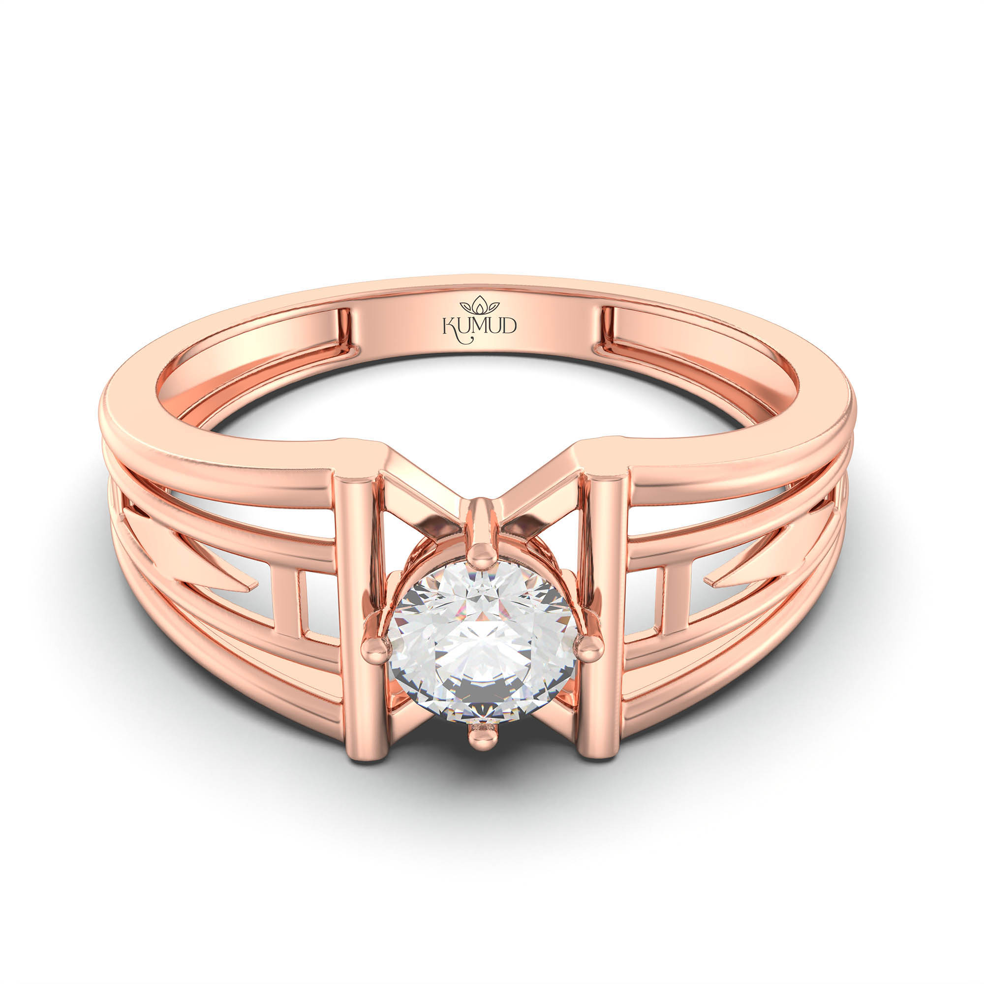 Lab-Grown Diamond Solitaire Ring for Men in 18K Rose Gold – 0.5 Ct Round, 6 g (Design K8-6-APGAA) thumbnail