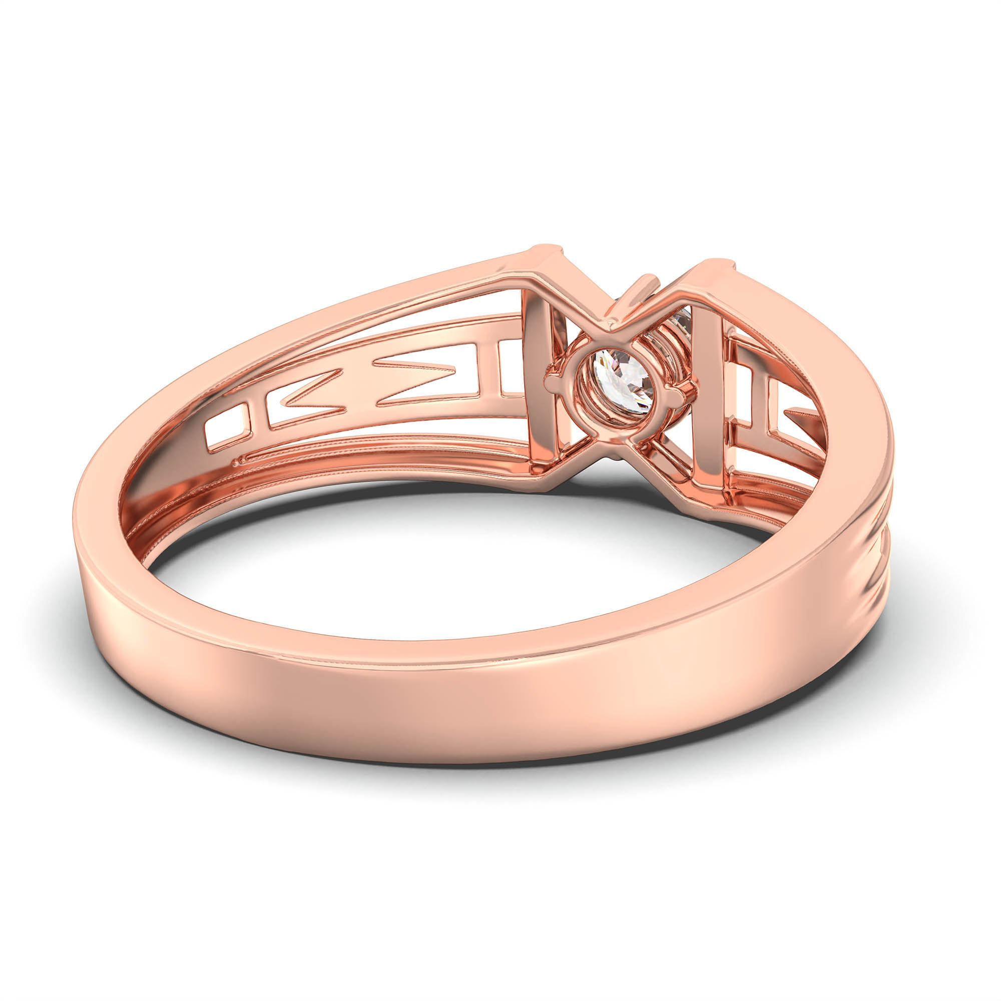 Lab-Grown Diamond Solitaire Ring for Men in 18K Rose Gold – 0.5 Ct Round, 6 g (Design K8-6-APGAA) thumbnail