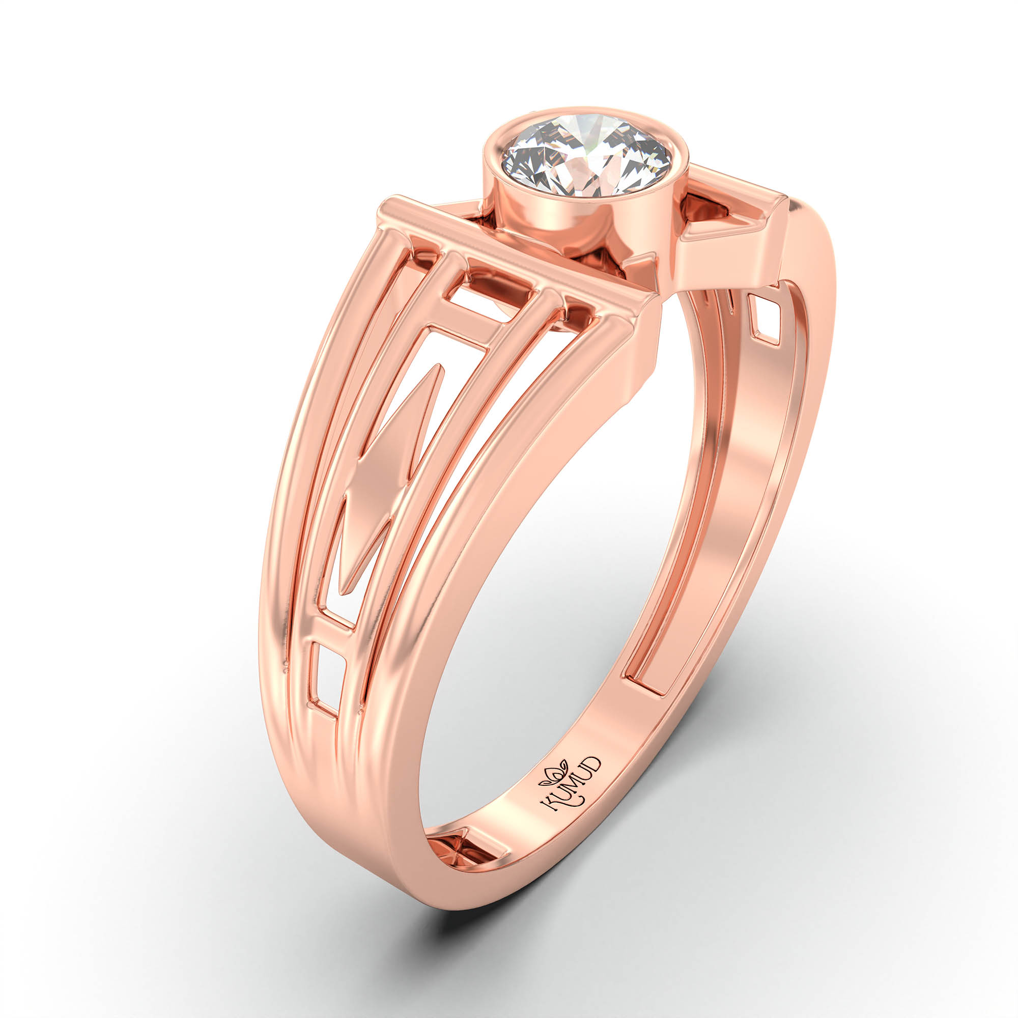Lab-Grown Diamond Solitaire Ring for Men in 18K Rose Gold – 0.5 Ct Round, 6 g (Design K8-6-BBZAA) thumbnail