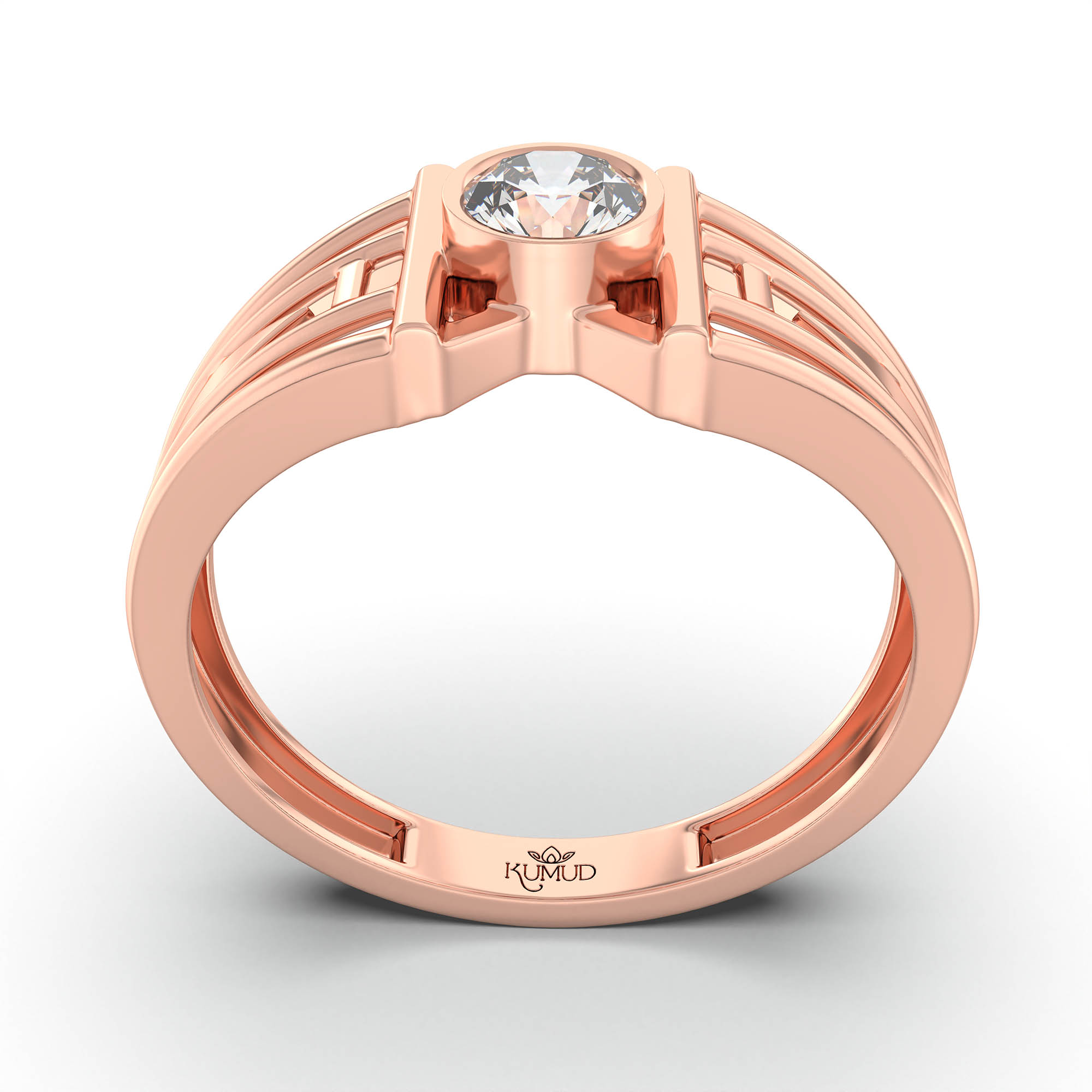 Lab-Grown Diamond Solitaire Ring for Men in 18K Rose Gold – 0.5 Ct Round, 6 g (Design K8-6-BBZAA) thumbnail