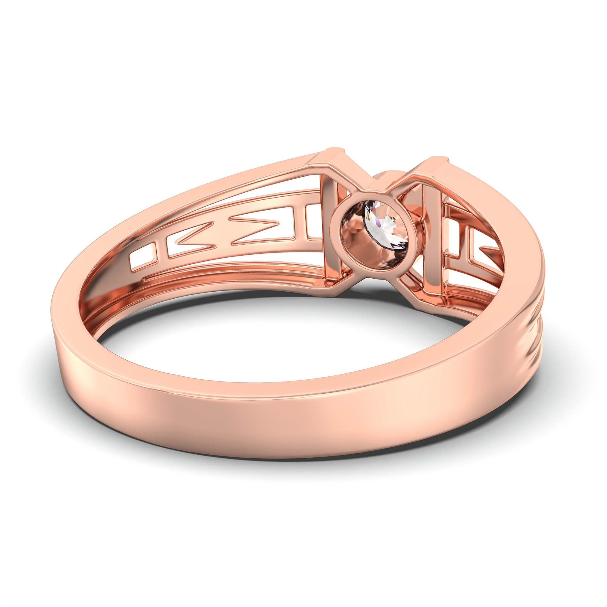 Lab-Grown Diamond Solitaire Ring for Men in 18K Rose Gold – 0.5 Ct Round, 6 g (Design K8-6-BBZAA) thumbnail