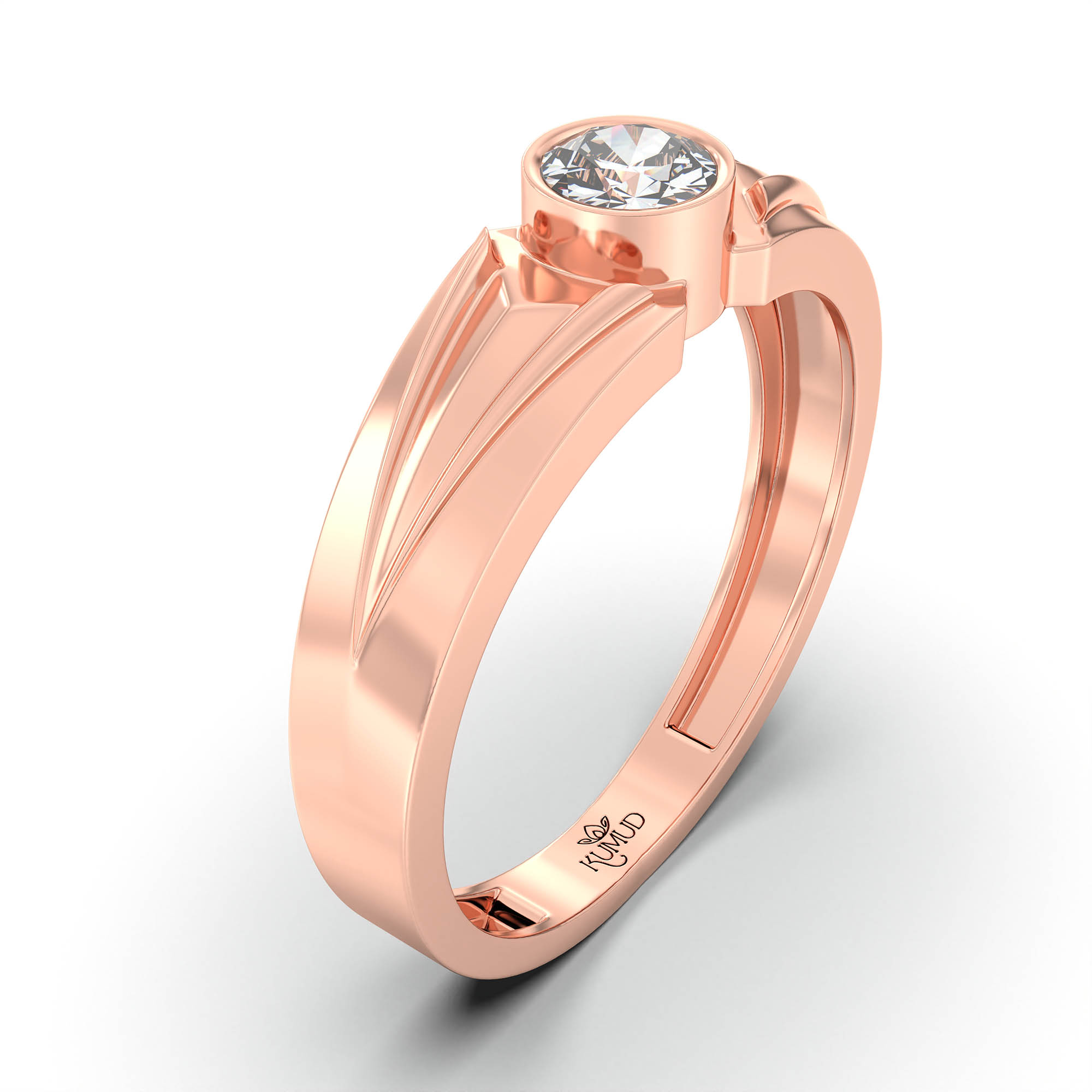 Lab-Grown Diamond Solitaire Ring for Men in 18K Rose Gold – 0.5 Ct Round, 6 g (Design K8-7-BBZAA) thumbnail