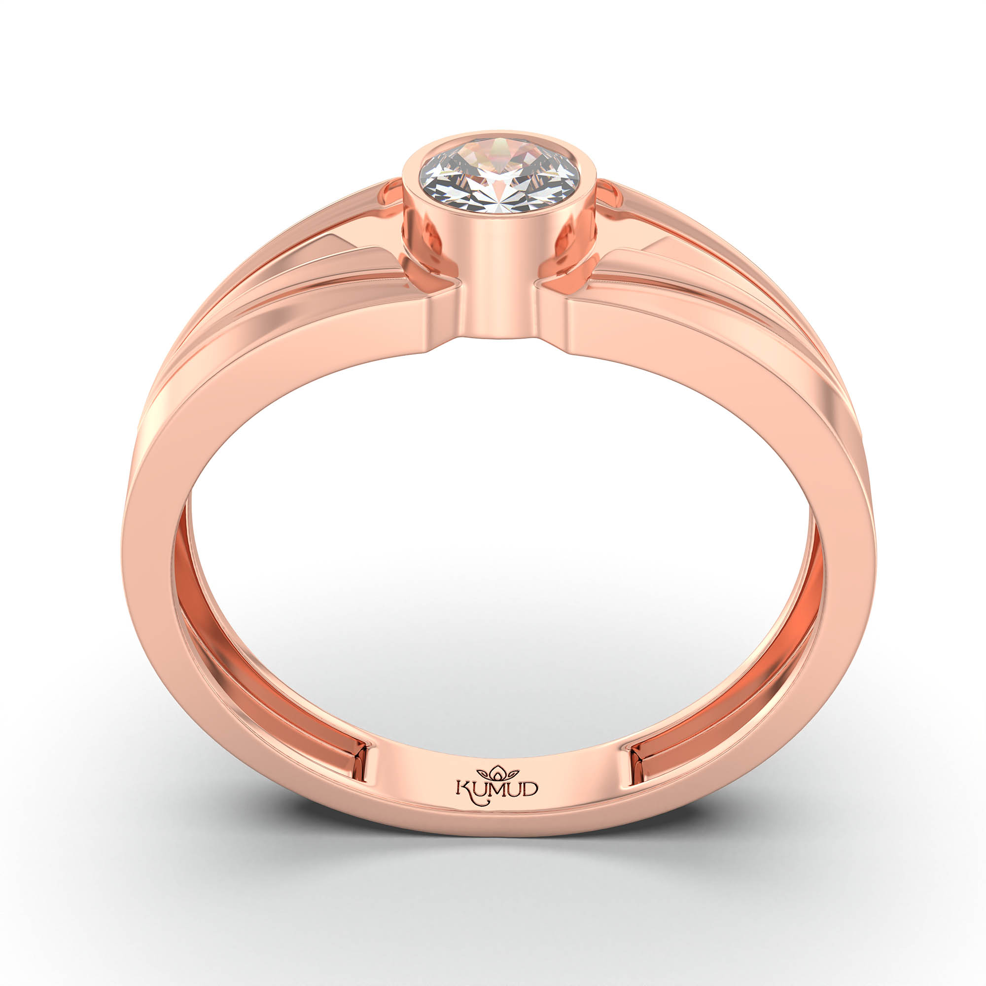 Lab-Grown Diamond Solitaire Ring for Men in 18K Rose Gold – 0.5 Ct Round, 6 g (Design K8-7-BBZAA) thumbnail