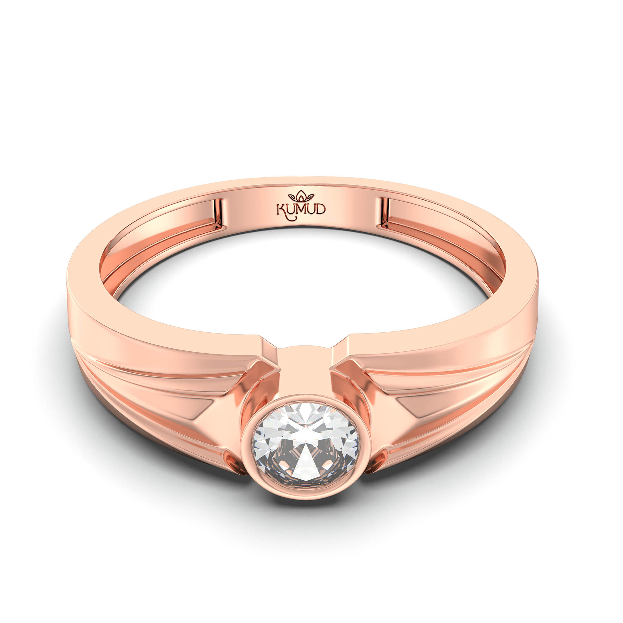 Lab-Grown Diamond Solitaire Ring for Men in 18K Rose Gold – 0.5 Ct Round, 6 g (Design K8-7-BBZAA) thumbnail