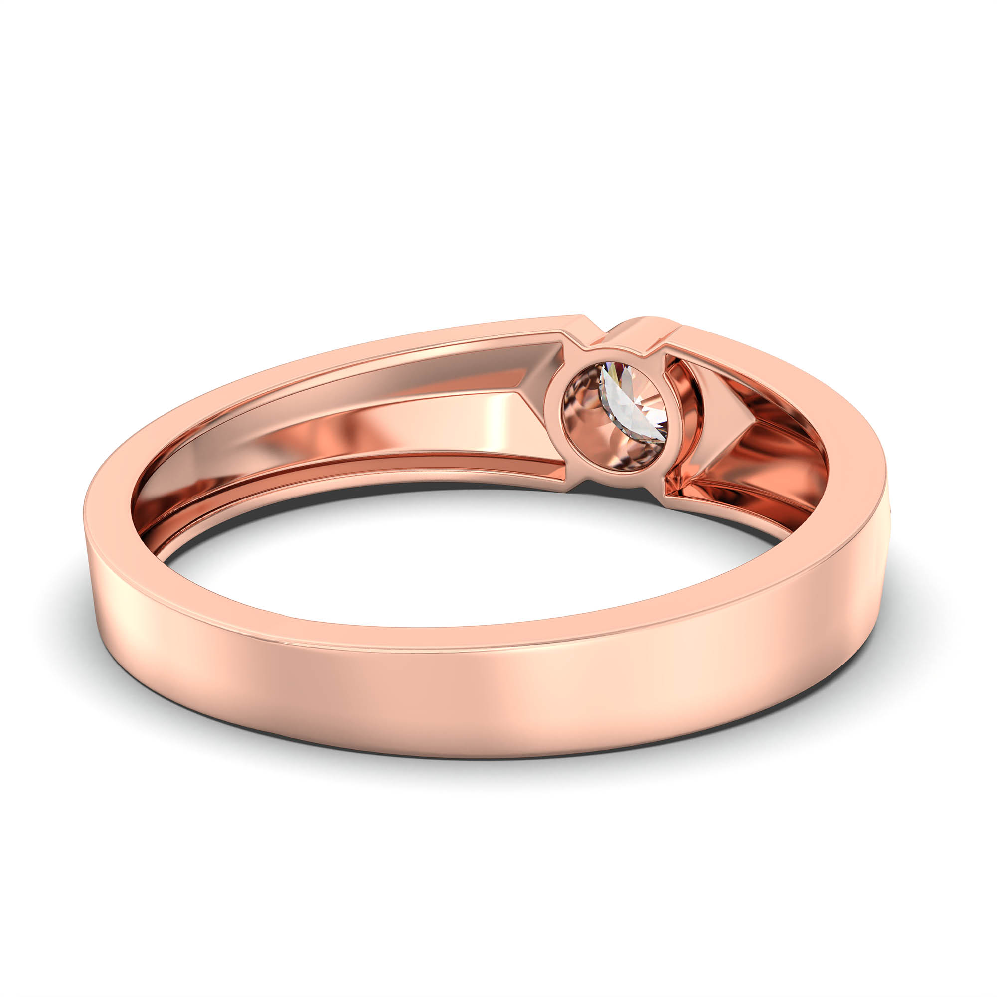 Lab-Grown Diamond Solitaire Ring for Men in 18K Rose Gold – 0.5 Ct Round, 6 g (Design K8-7-BBZAA) thumbnail