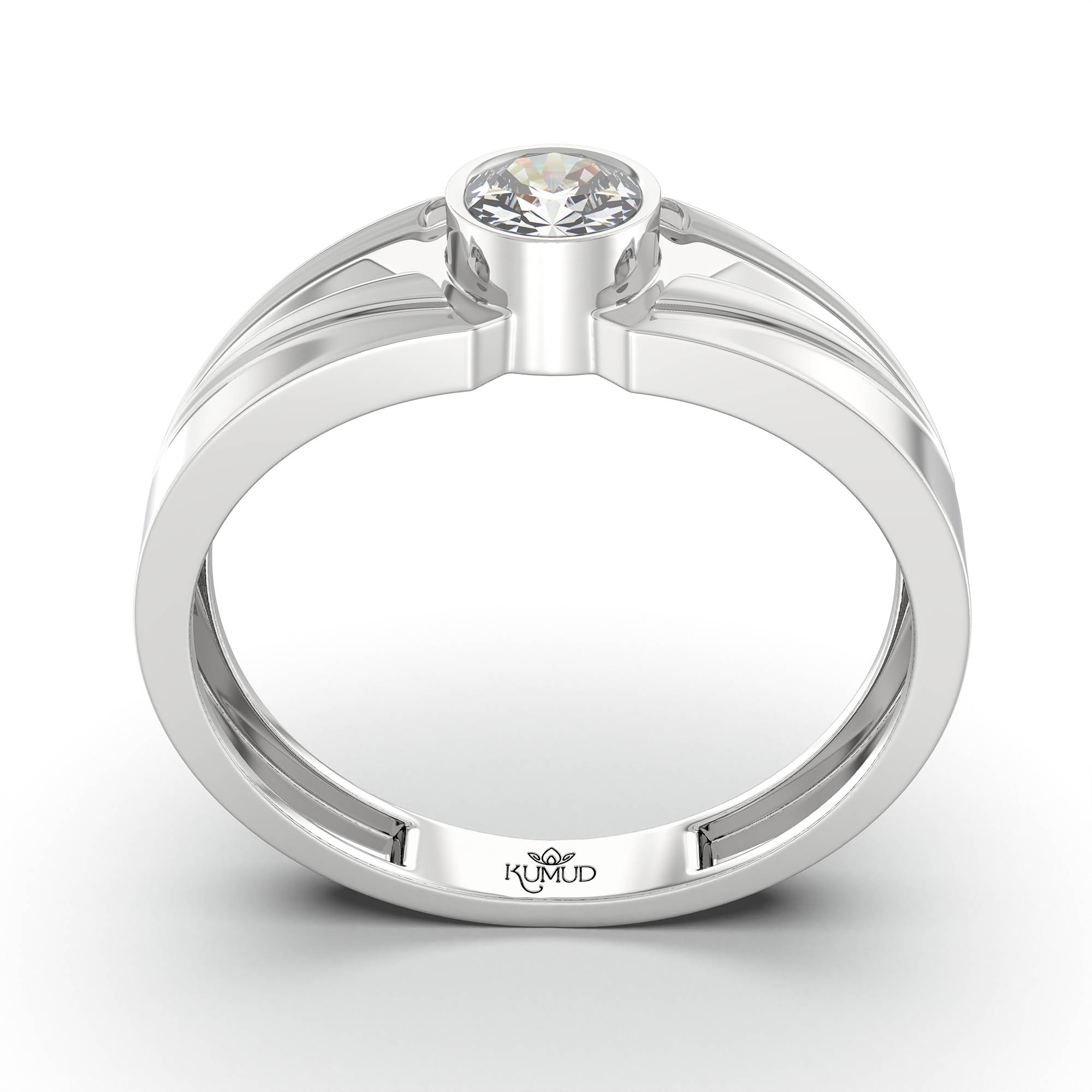 Lab-Grown Diamond Solitaire Ring for Men in 18K White Gold – 0.5 Ct Round, 6 g (Design K8-7-BBZAA) thumbnail