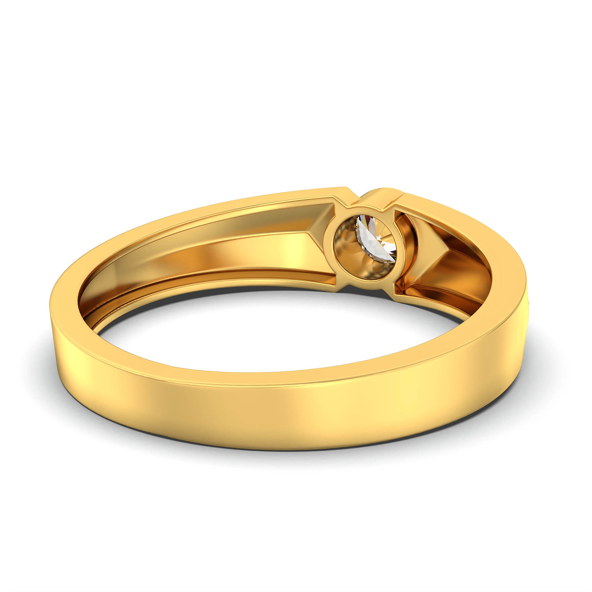 Lab-Grown Diamond Solitaire Ring for Men in 22K Yellow Gold – 0.5 Ct Round, 6 g (Design K8-7-BBZAA) thumbnail