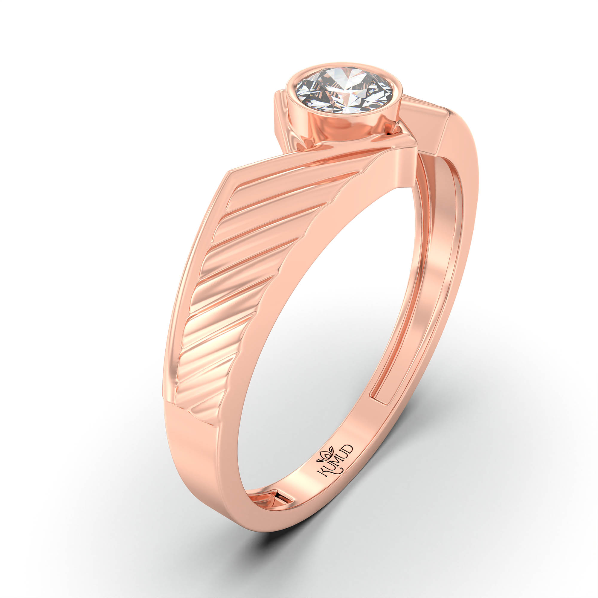 Lab-Grown Diamond Solitaire Ring for Men in 18K Rose Gold – 0.5 Ct Round, 6 g (Design K8-8-BBZAA) thumbnail