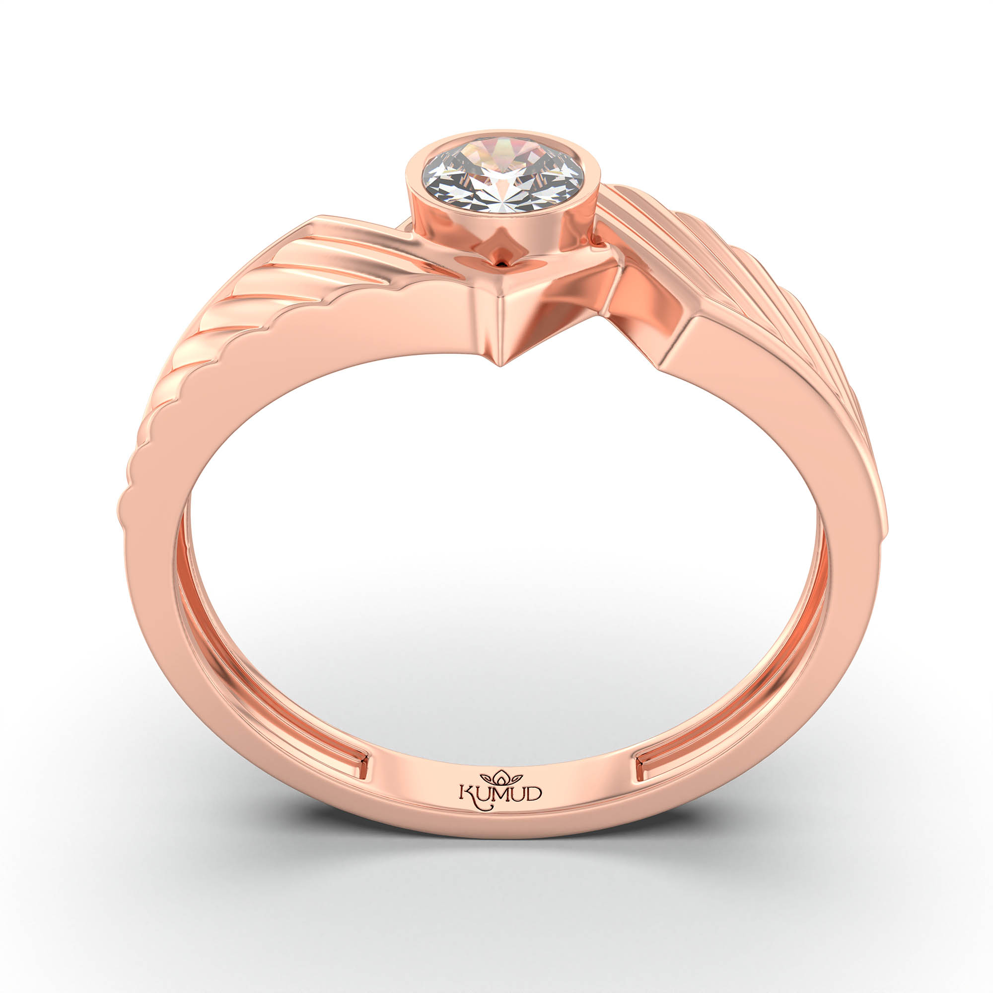 Lab-Grown Diamond Solitaire Ring for Men in 18K Rose Gold – 0.5 Ct Round, 6 g (Design K8-8-BBZAA) thumbnail