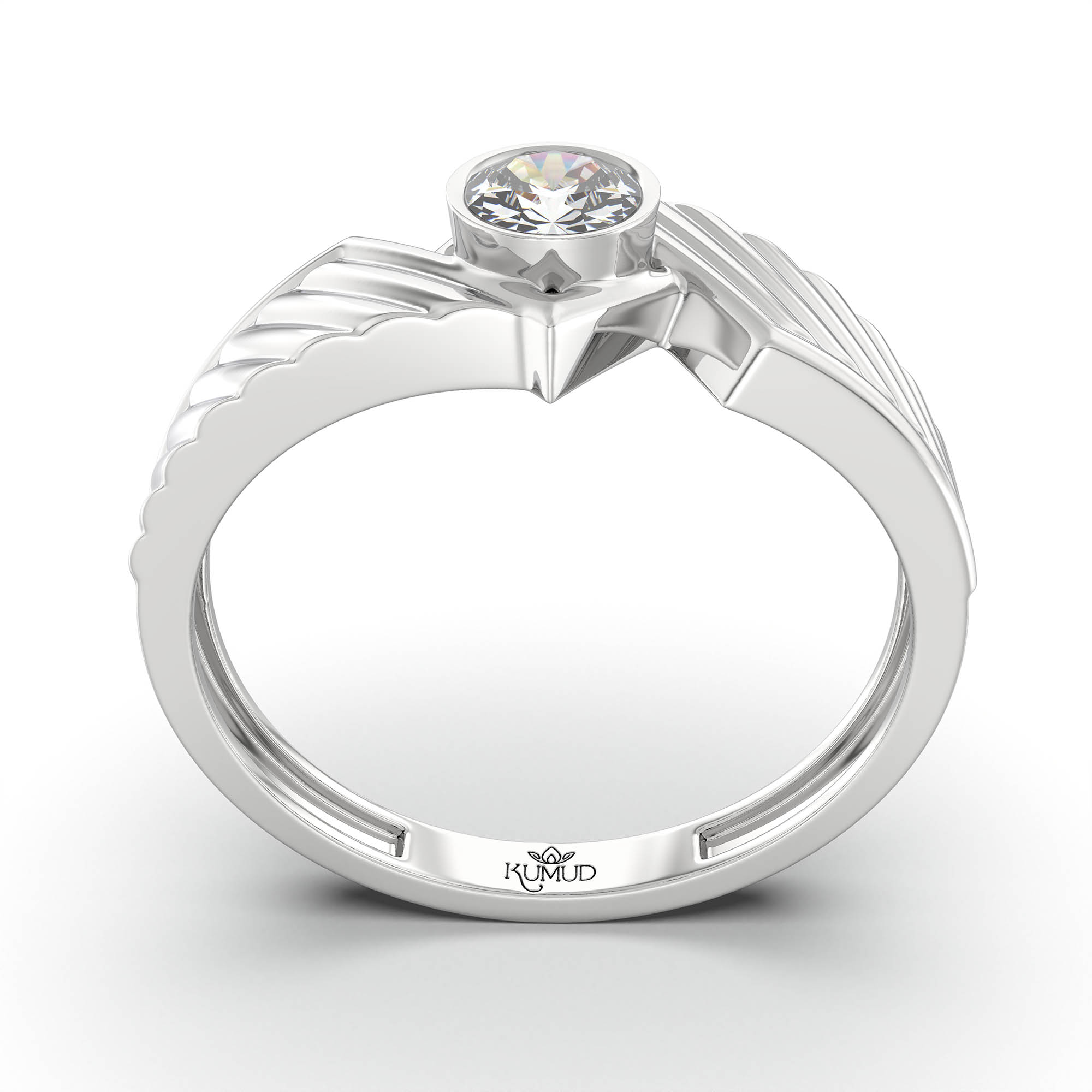 Lab-Grown Diamond Solitaire Ring for Men in 18K White Gold – 0.5 Ct Round, 6 g (Design K8-8-BBZAA) thumbnail