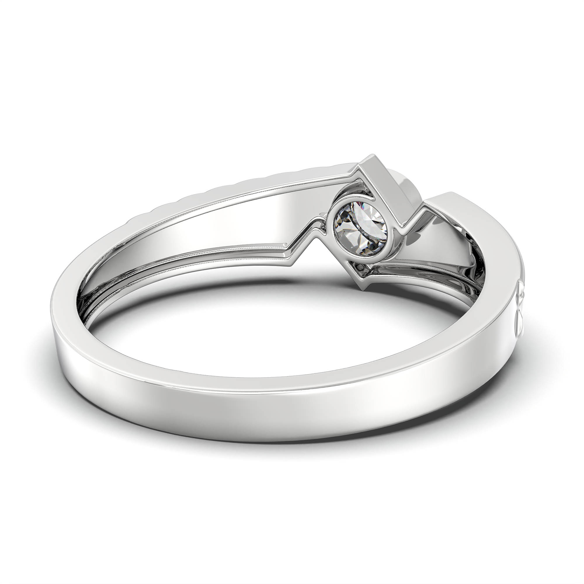 Lab-Grown Diamond Solitaire Ring for Men in 18K White Gold – 0.5 Ct Round, 6 g (Design K8-8-BBZAA) thumbnail
