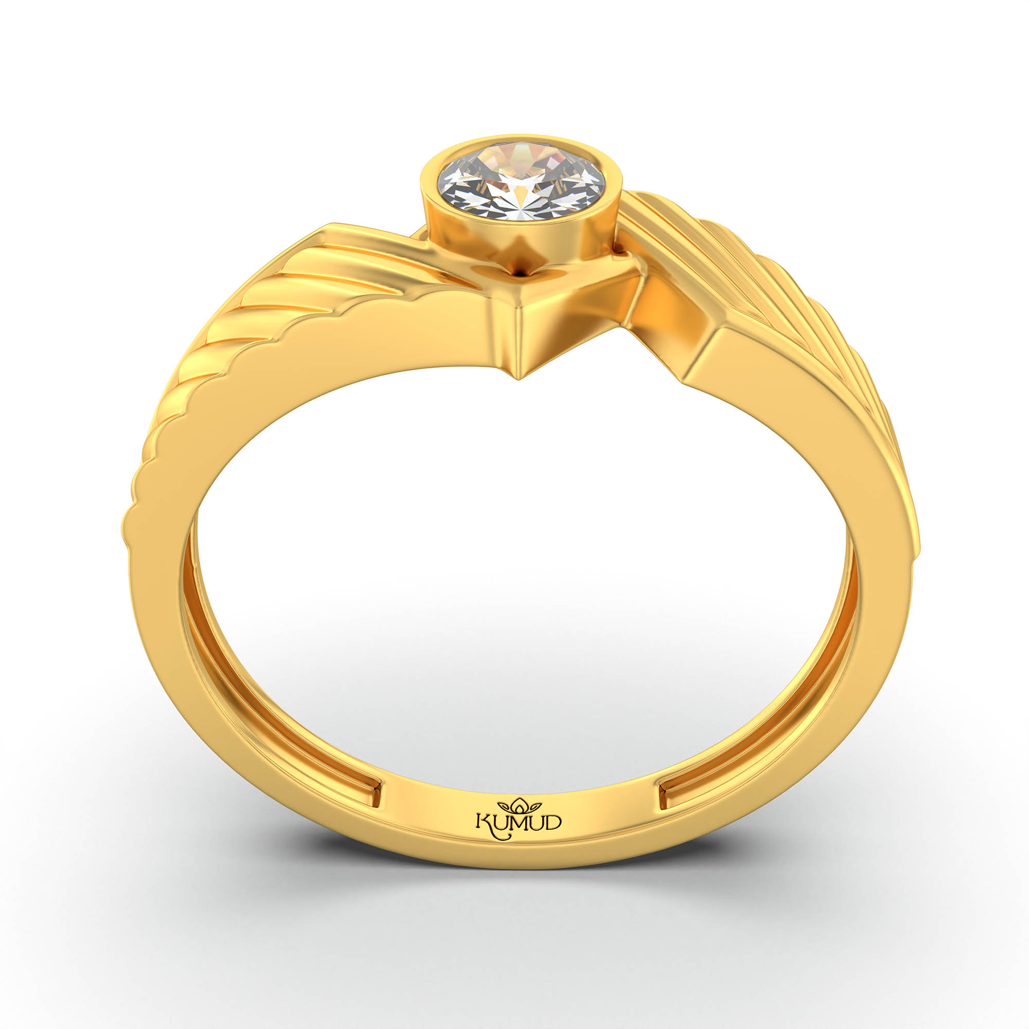 Lab-Grown Diamond Solitaire Ring for Men in 22K Yellow Gold – 0.5 Ct Round, 6 g (Design K8-8-BBZAA) thumbnail
