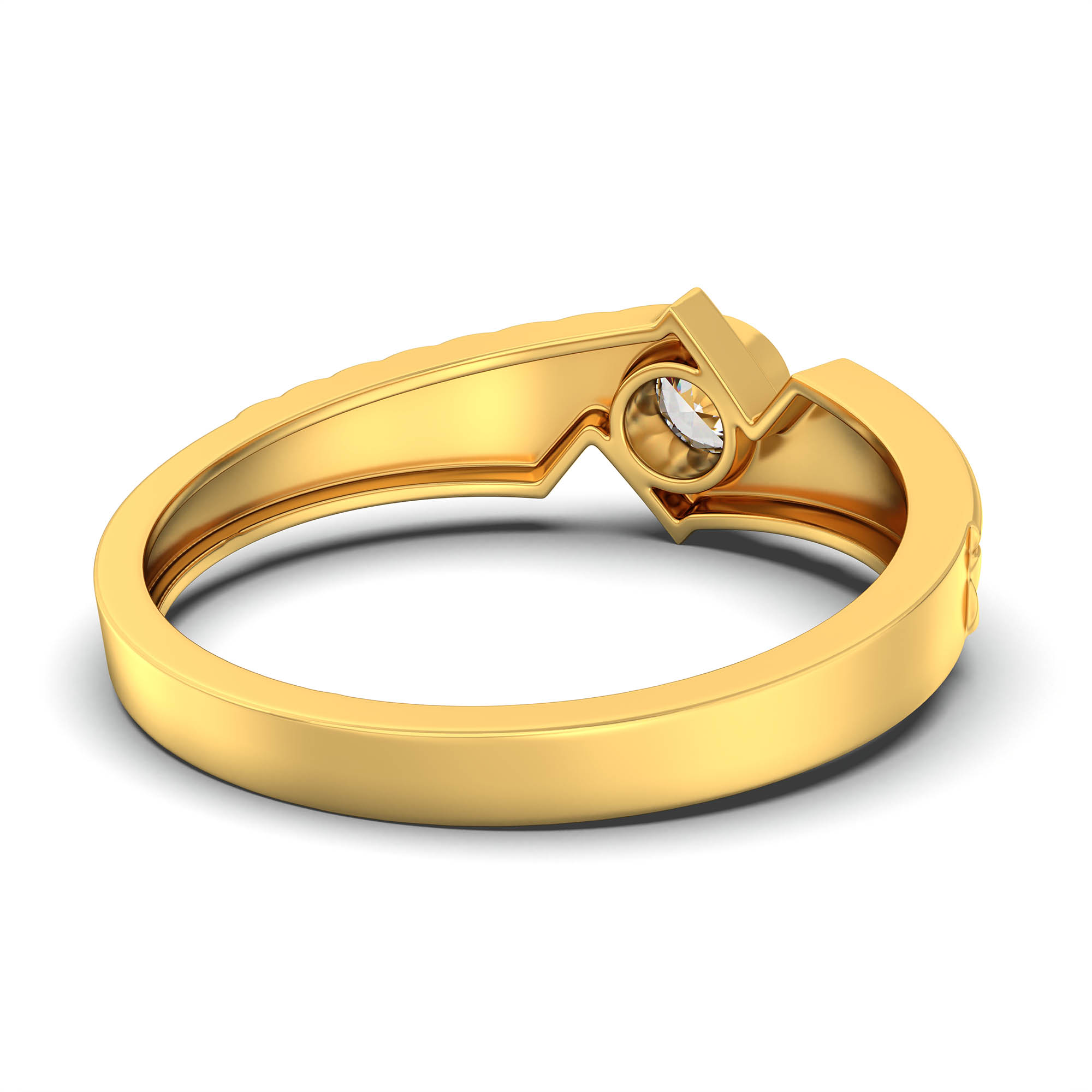 Lab-Grown Diamond Solitaire Ring for Men in 22K Yellow Gold – 0.5 Ct Round, 6 g (Design K8-8-BBZAA) thumbnail