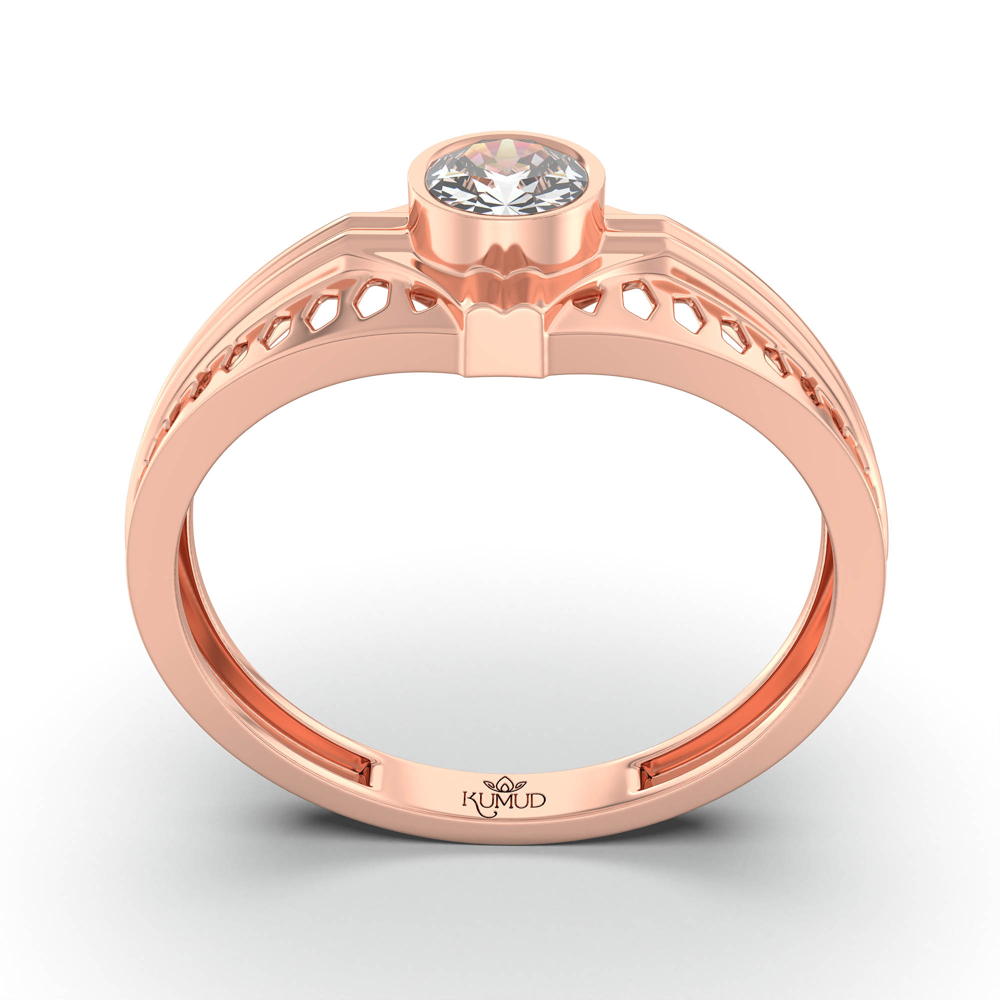 Lab-Grown Diamond Solitaire Ring for Men in 18K Rose Gold – 0.5 Ct Round, 6 g (Design K8-9-BBZAA) thumbnail