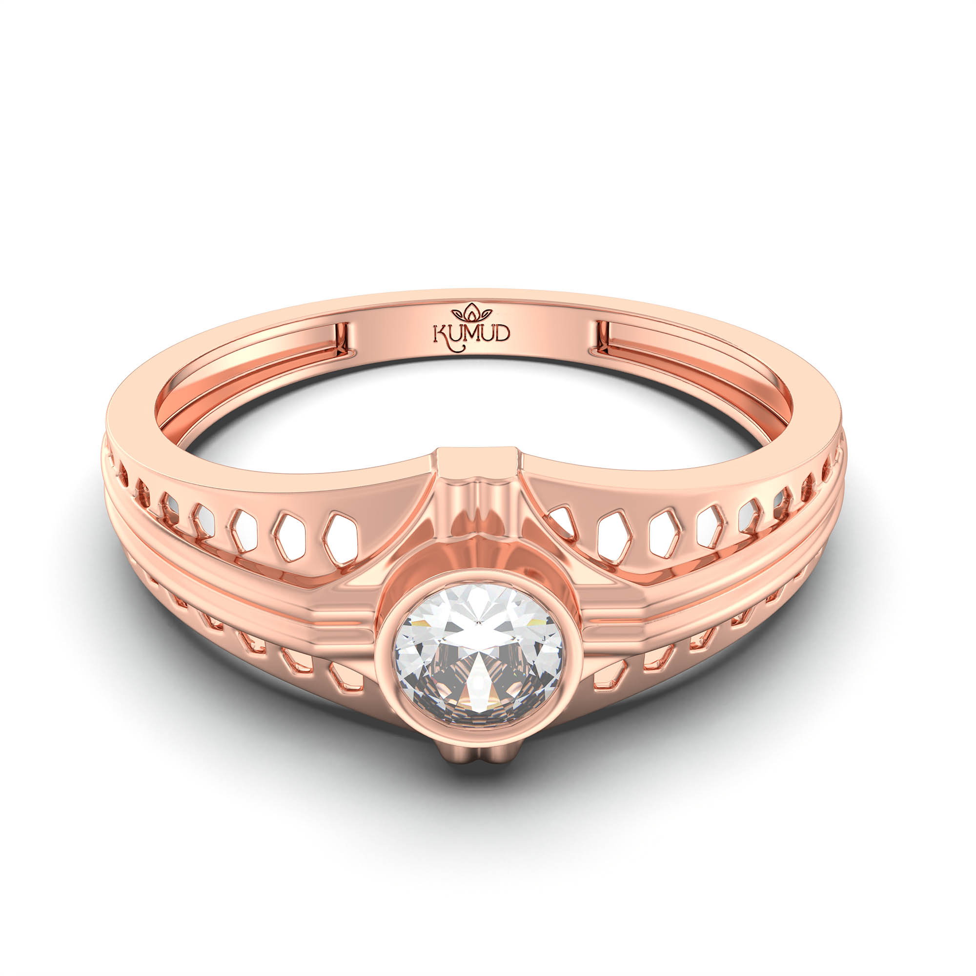 Lab-Grown Diamond Solitaire Ring for Men in 18K Rose Gold – 0.5 Ct Round, 6 g (Design K8-9-BBZAA) thumbnail