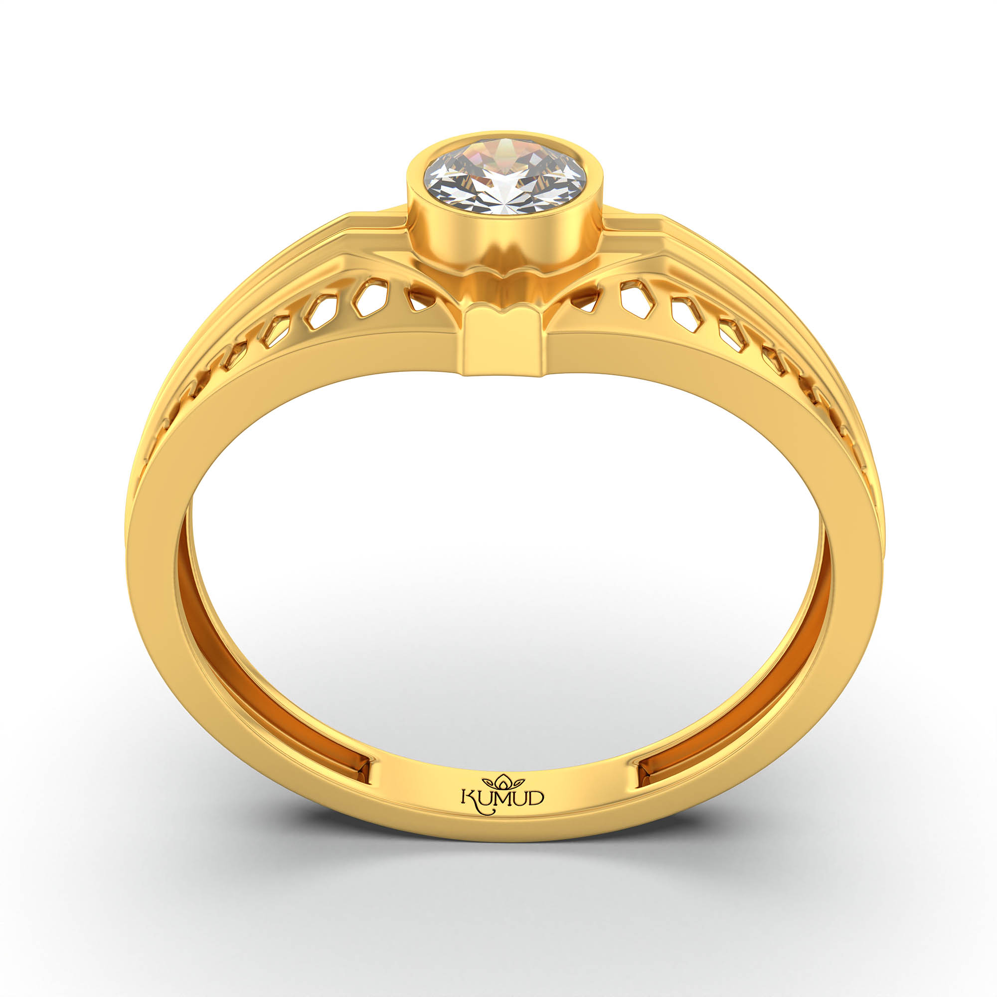 Lab-Grown Diamond Solitaire Ring for Men in 22K Yellow Gold – 0.5 Ct Round, 6 g (Design K8-9-BBZAA) thumbnail