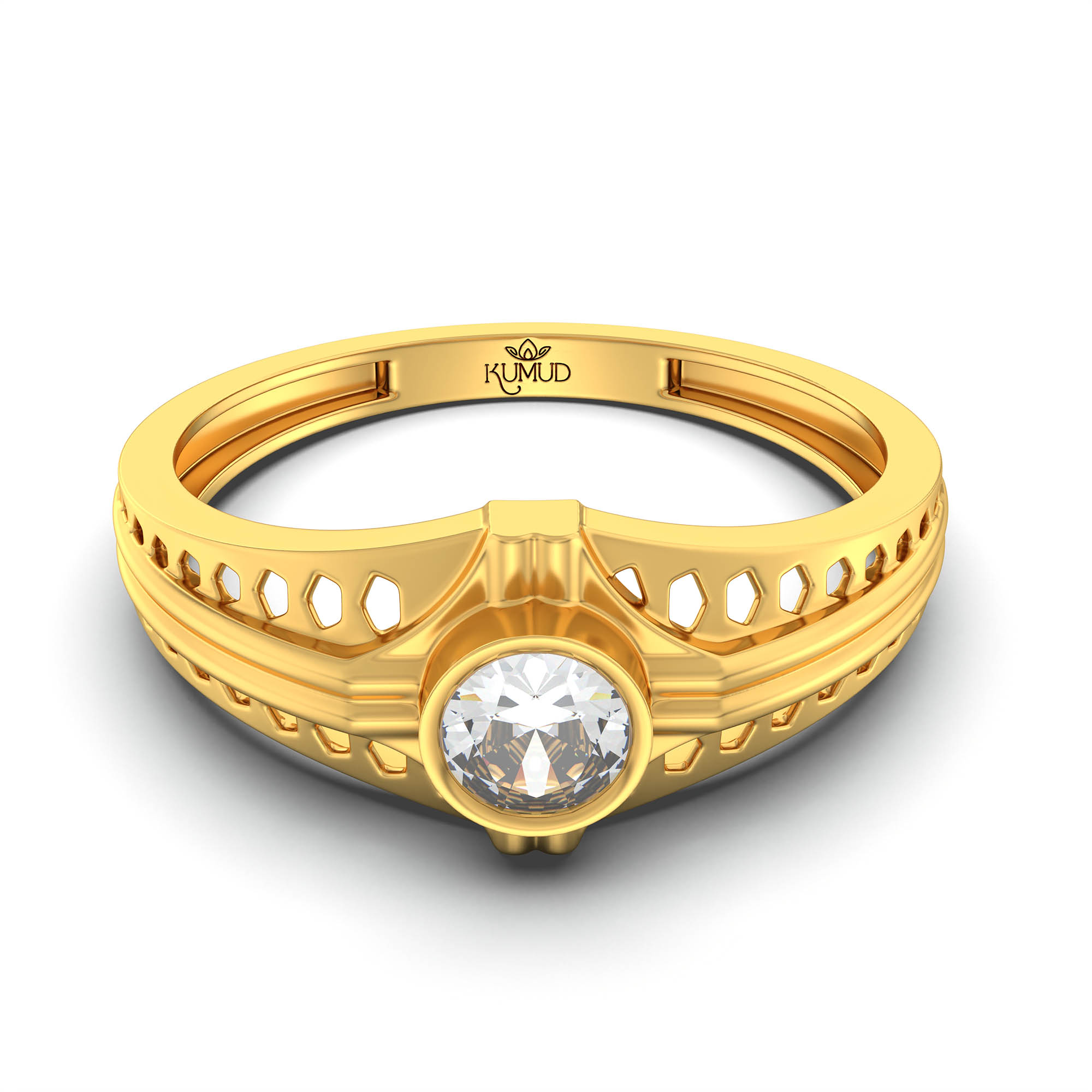 Lab-Grown Diamond Solitaire Ring for Men in 22K Yellow Gold – 0.5 Ct Round, 6 g (Design K8-9-BBZAA) thumbnail