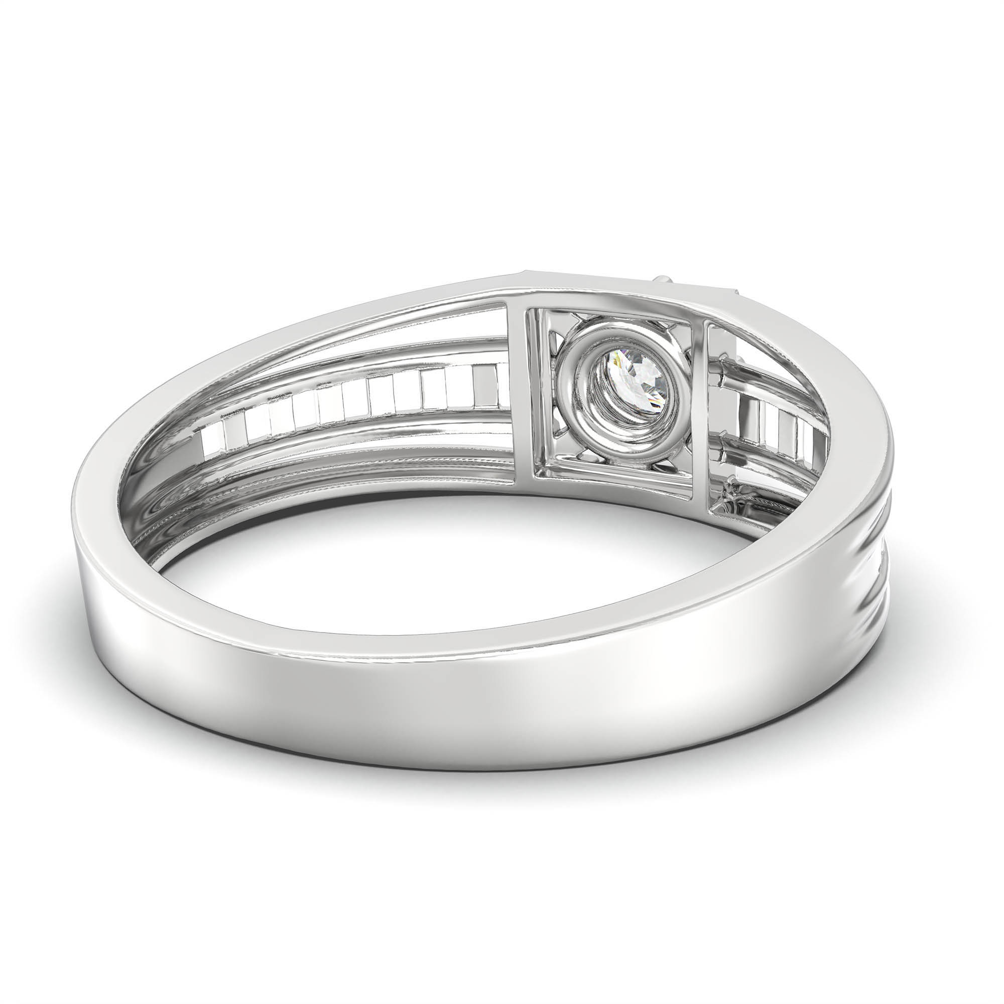 Lab-Grown Diamond Solitaire Ring for Men in 18K White Gold – 0.5 Ct Round, 6 g (Design K8-10-APGAA) thumbnail