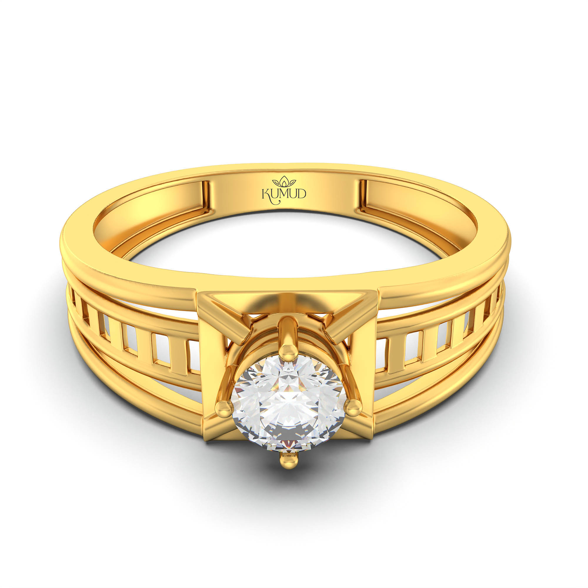 Lab-Grown Diamond Solitaire Ring for Men in 22K Yellow Gold – 0.5 Ct Round, 6 g (Design K8-10-APGAA) thumbnail