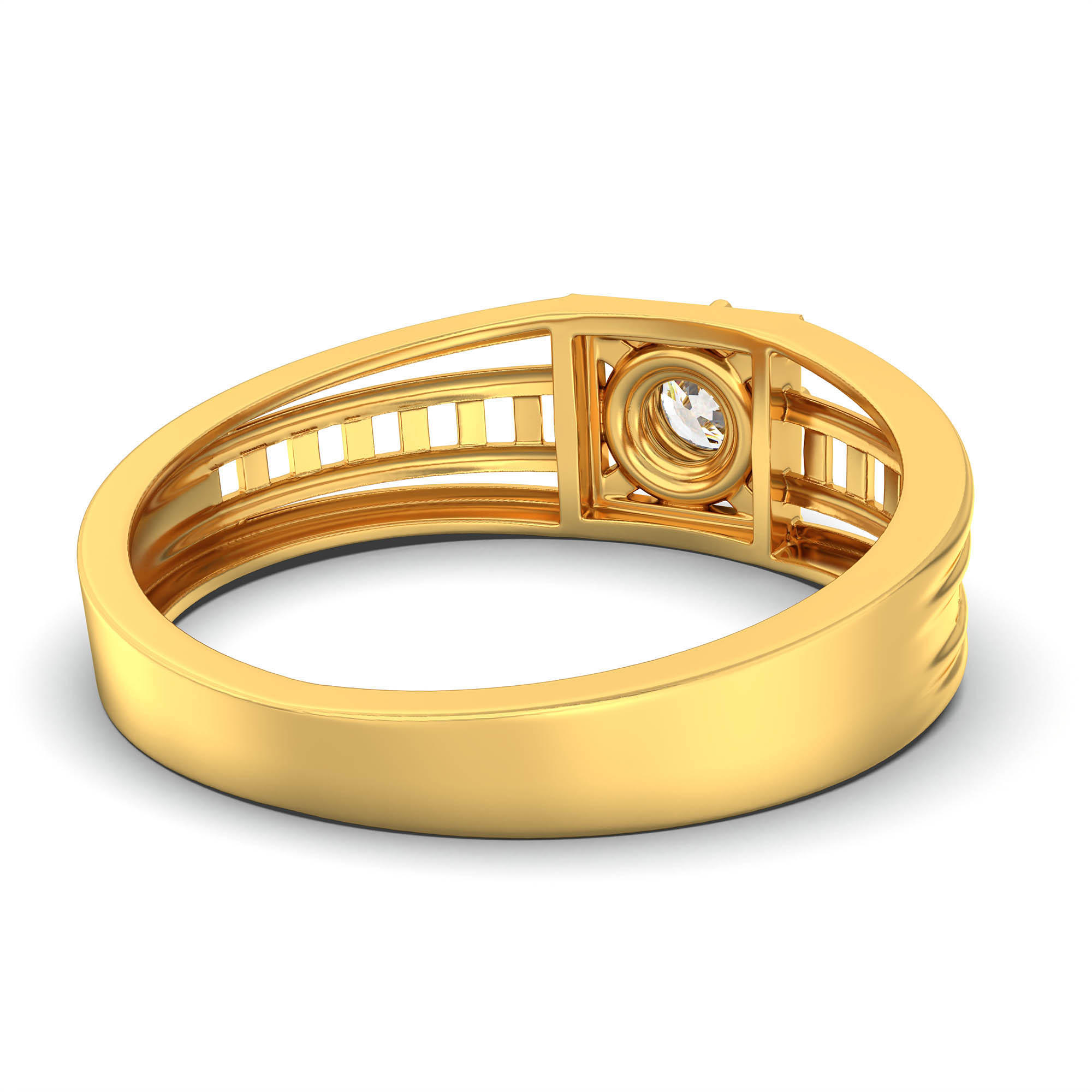 Lab-Grown Diamond Solitaire Ring for Men in 22K Yellow Gold – 0.5 Ct Round, 6 g (Design K8-10-APGAA) thumbnail