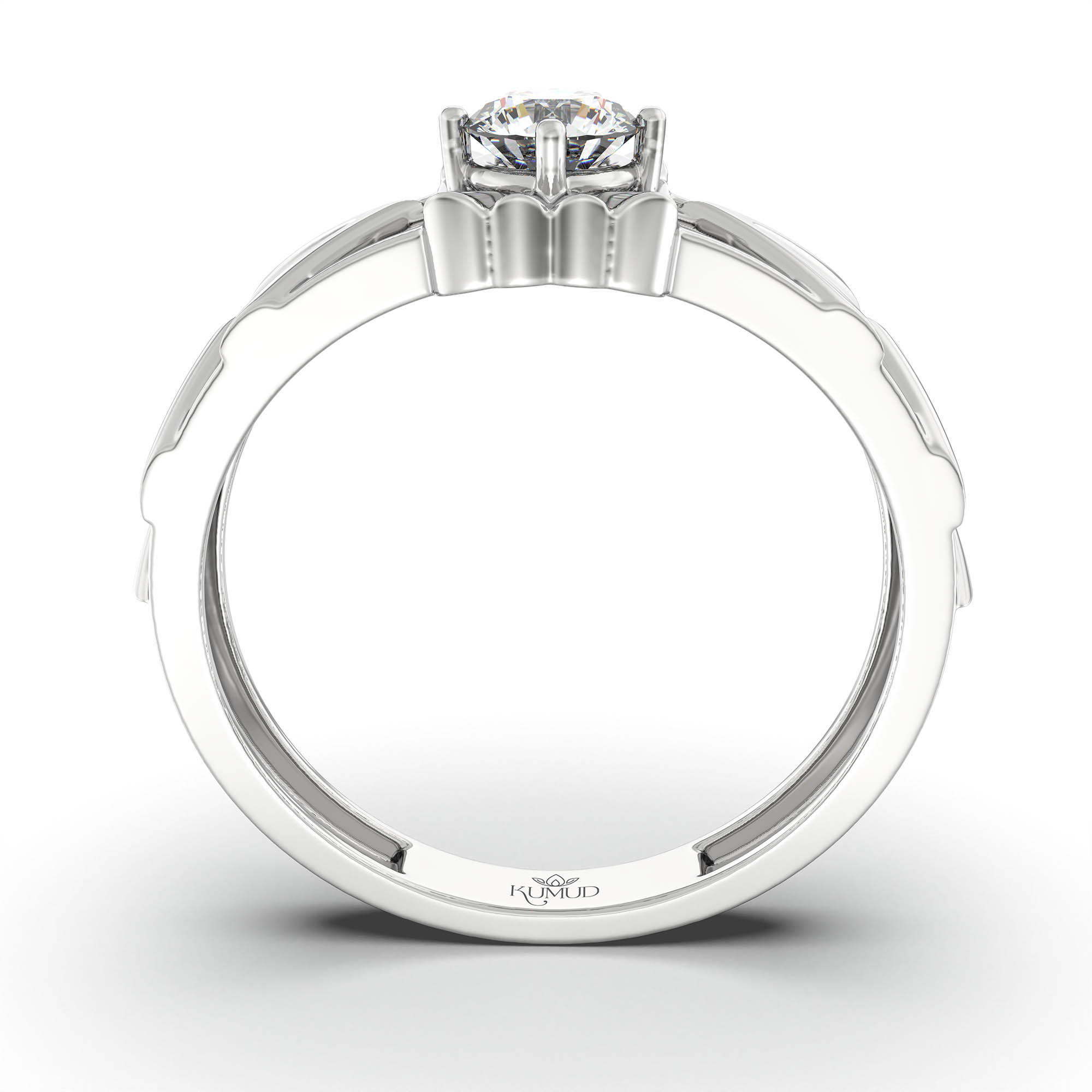 Lab-Grown Diamond Solitaire Ring for Men in 18K White Gold – 0.5 Ct Round, 6 g (Design K8-11-APGAA) thumbnail