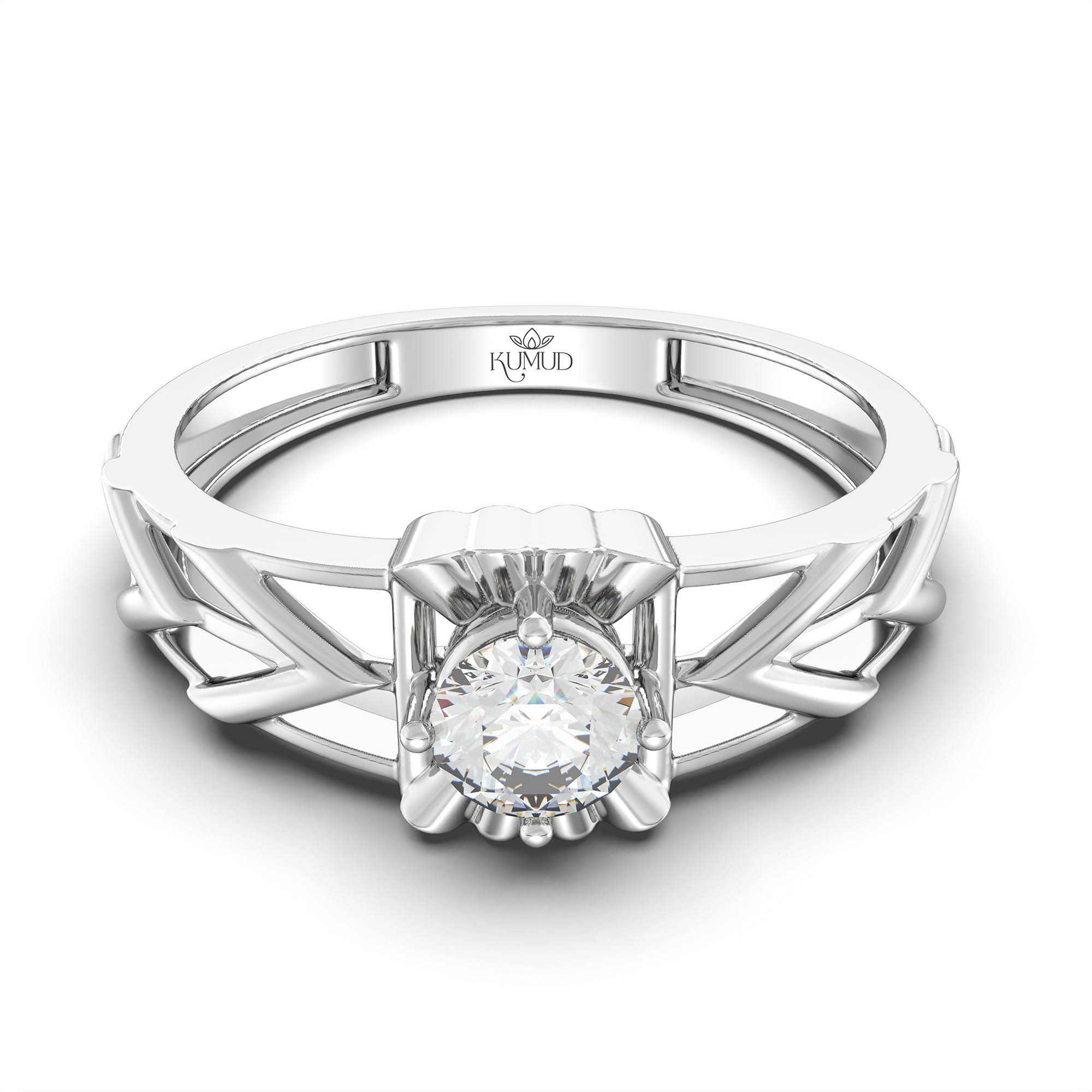 Lab-Grown Diamond Solitaire Ring for Men in 18K White Gold – 0.5 Ct Round, 6 g (Design K8-11-APGAA) thumbnail