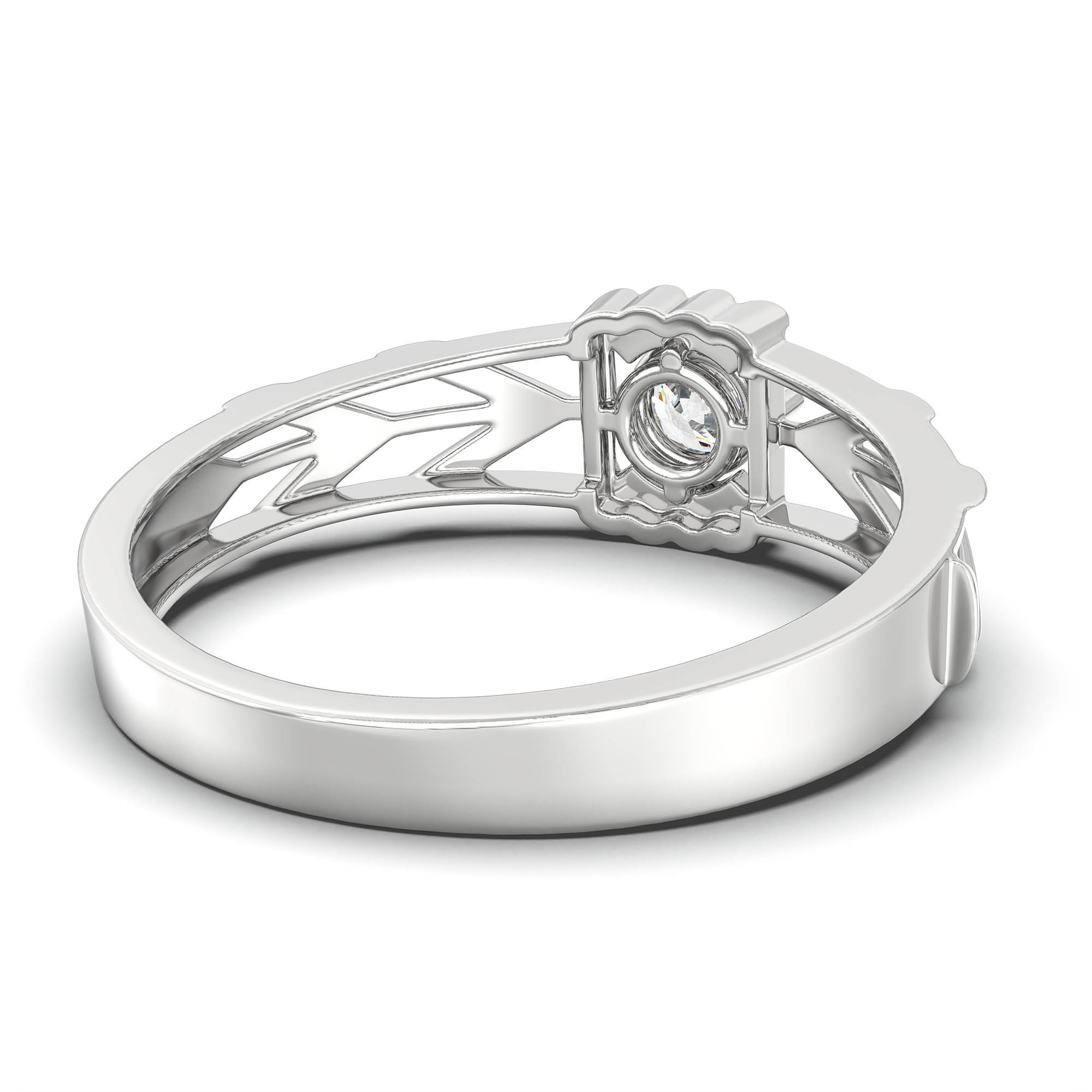 Lab-Grown Diamond Solitaire Ring for Men in 18K White Gold – 0.5 Ct Round, 6 g (Design K8-11-APGAA) thumbnail