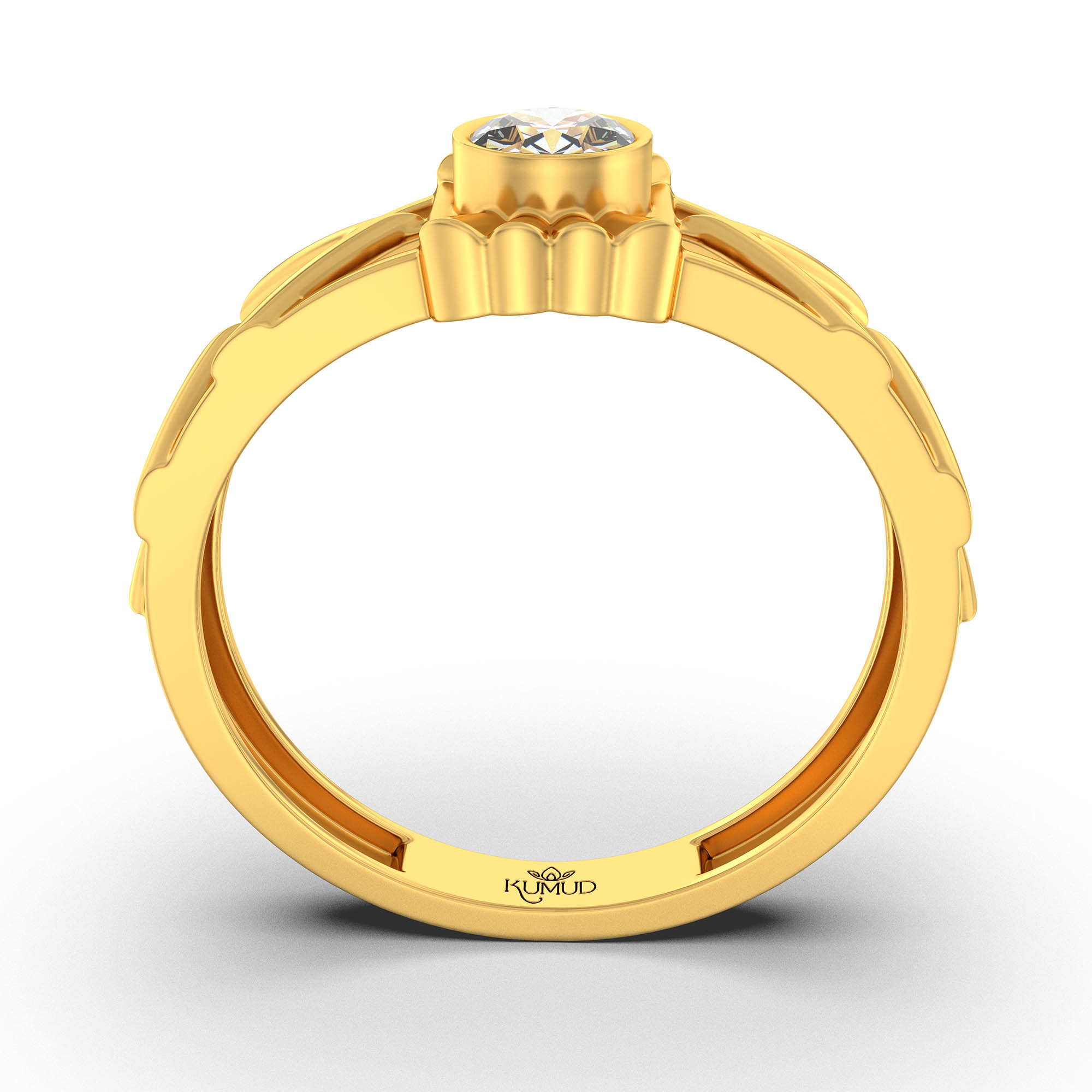 Lab-Grown Diamond Solitaire Ring for Men in 22K Yellow Gold – 0.5 Ct Round, 6 g (Design K8-11-BBZAA) thumbnail