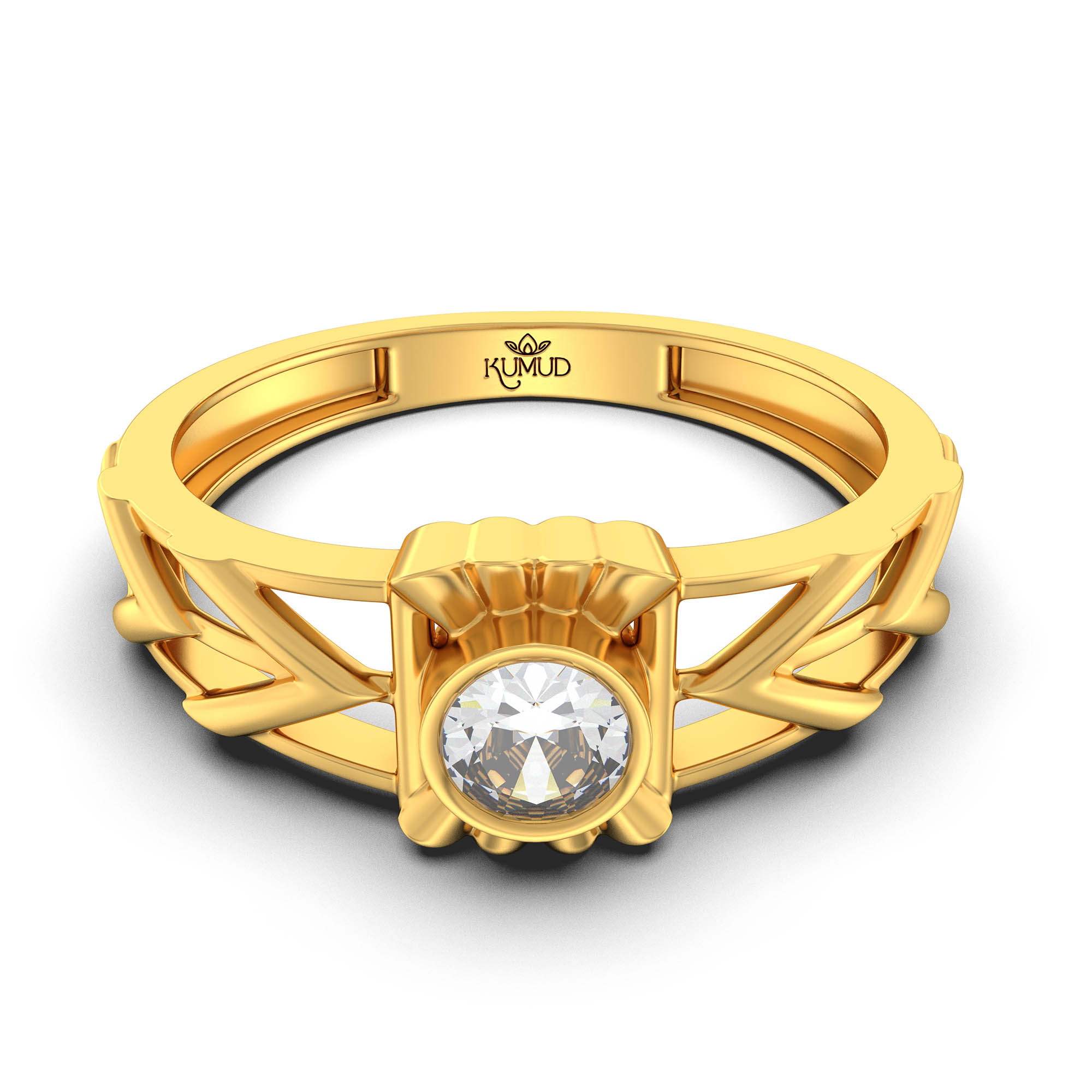 Lab-Grown Diamond Solitaire Ring for Men in 22K Yellow Gold – 0.5 Ct Round, 6 g (Design K8-11-BBZAA) thumbnail