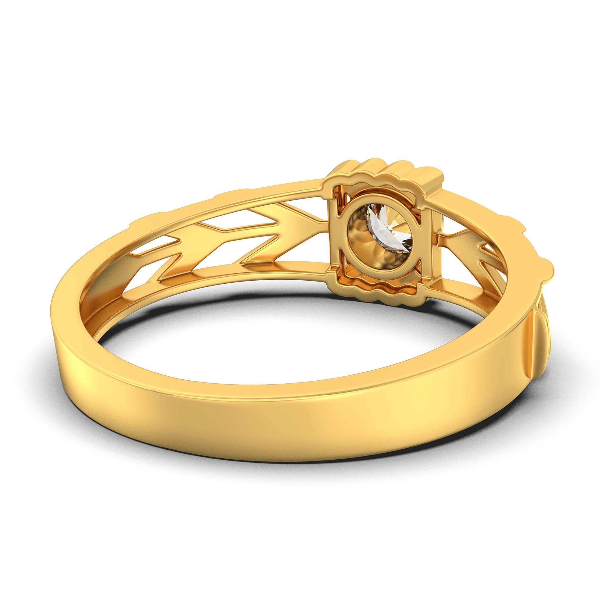 Lab-Grown Diamond Solitaire Ring for Men in 22K Yellow Gold – 0.5 Ct Round, 6 g (Design K8-11-BBZAA) thumbnail