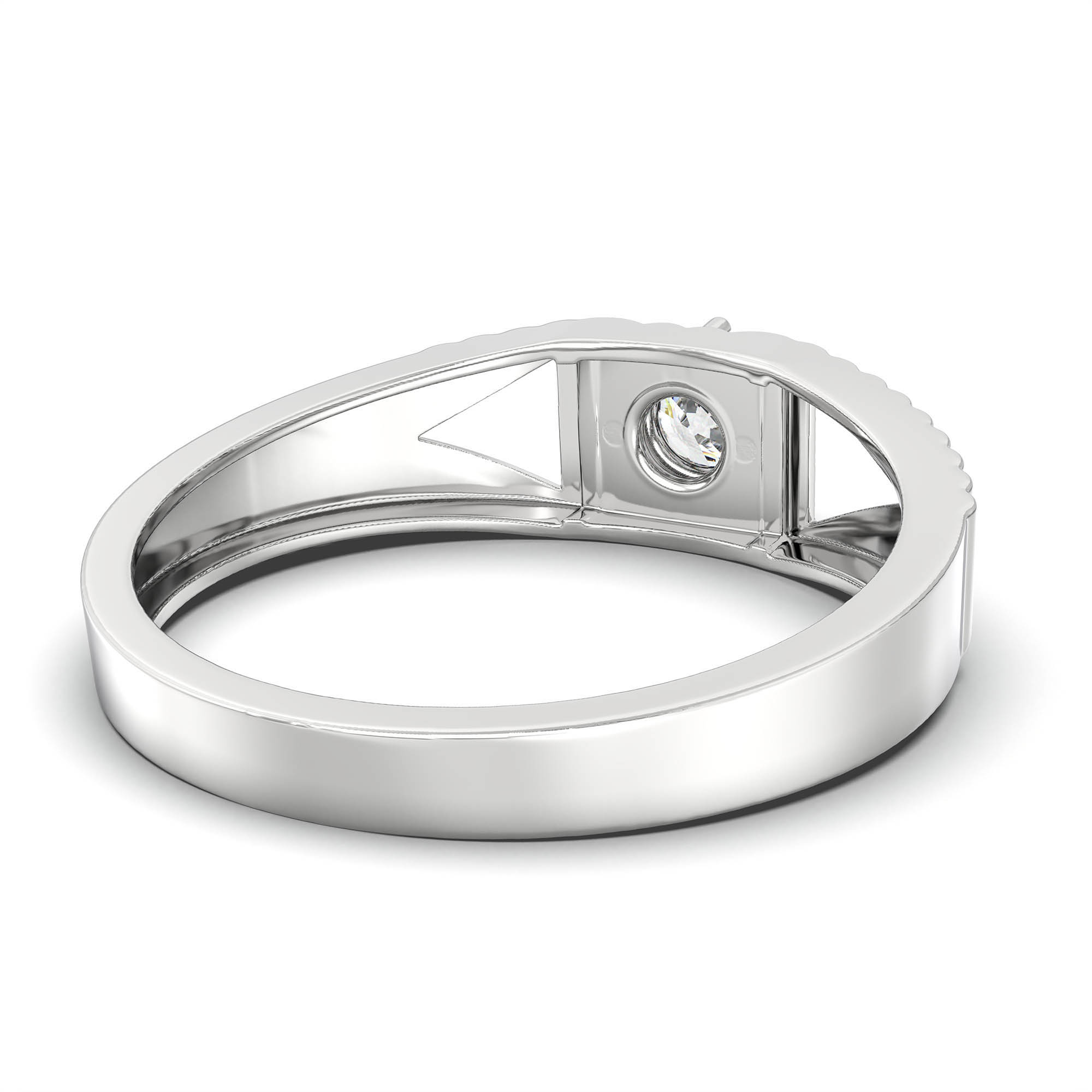 Lab-Grown Diamond Solitaire Ring for Men in 18K White Gold – 0.5 Ct Round, 6 g (Design K8-12-APGAA) thumbnail