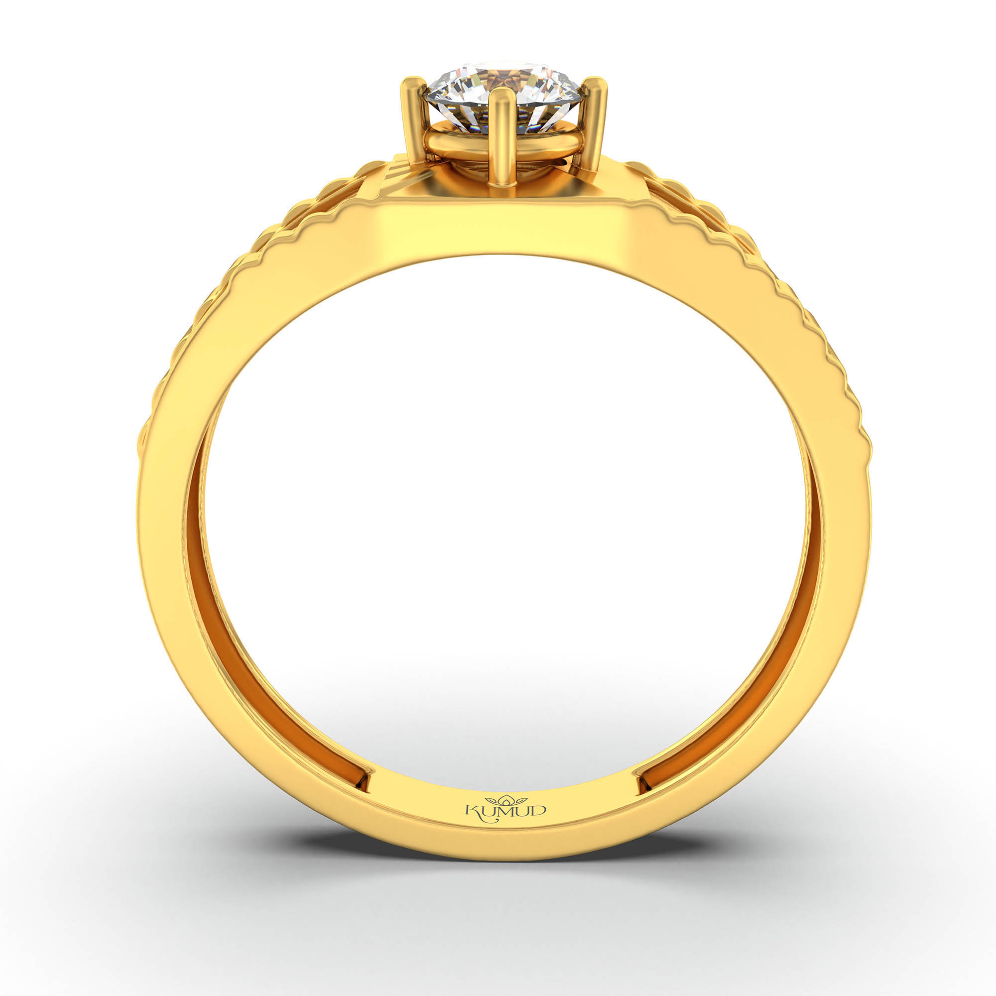 Lab-Grown Diamond Solitaire Ring for Men in 22K Yellow Gold – 0.5 Ct Round, 6 g (Design K8-12-APGAA) thumbnail