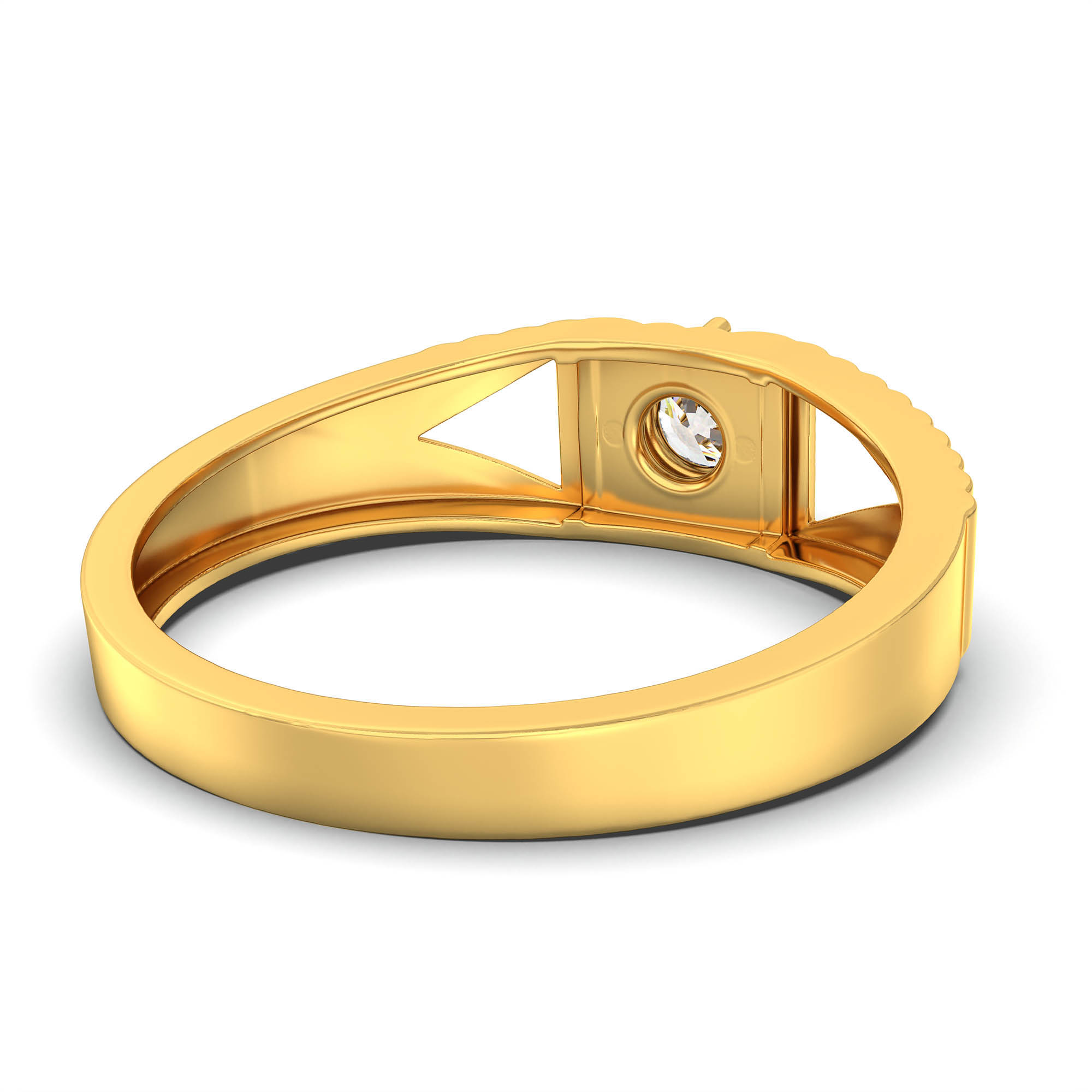 Lab-Grown Diamond Solitaire Ring for Men in 22K Yellow Gold – 0.5 Ct Round, 6 g (Design K8-12-APGAA) thumbnail