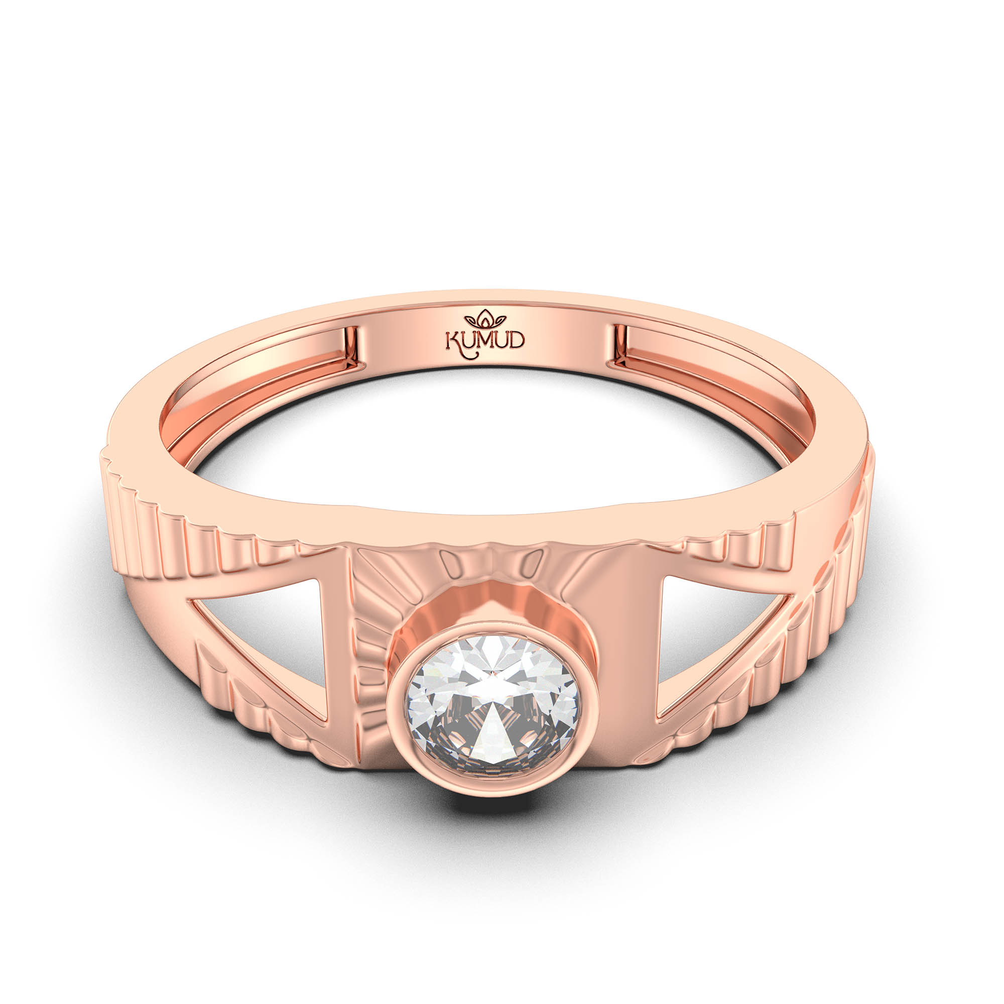 Lab-Grown Diamond Solitaire Ring for Men in 18K Rose Gold – 0.5 Ct Round, 6 g (Design K8-12-BBZAA) thumbnail
