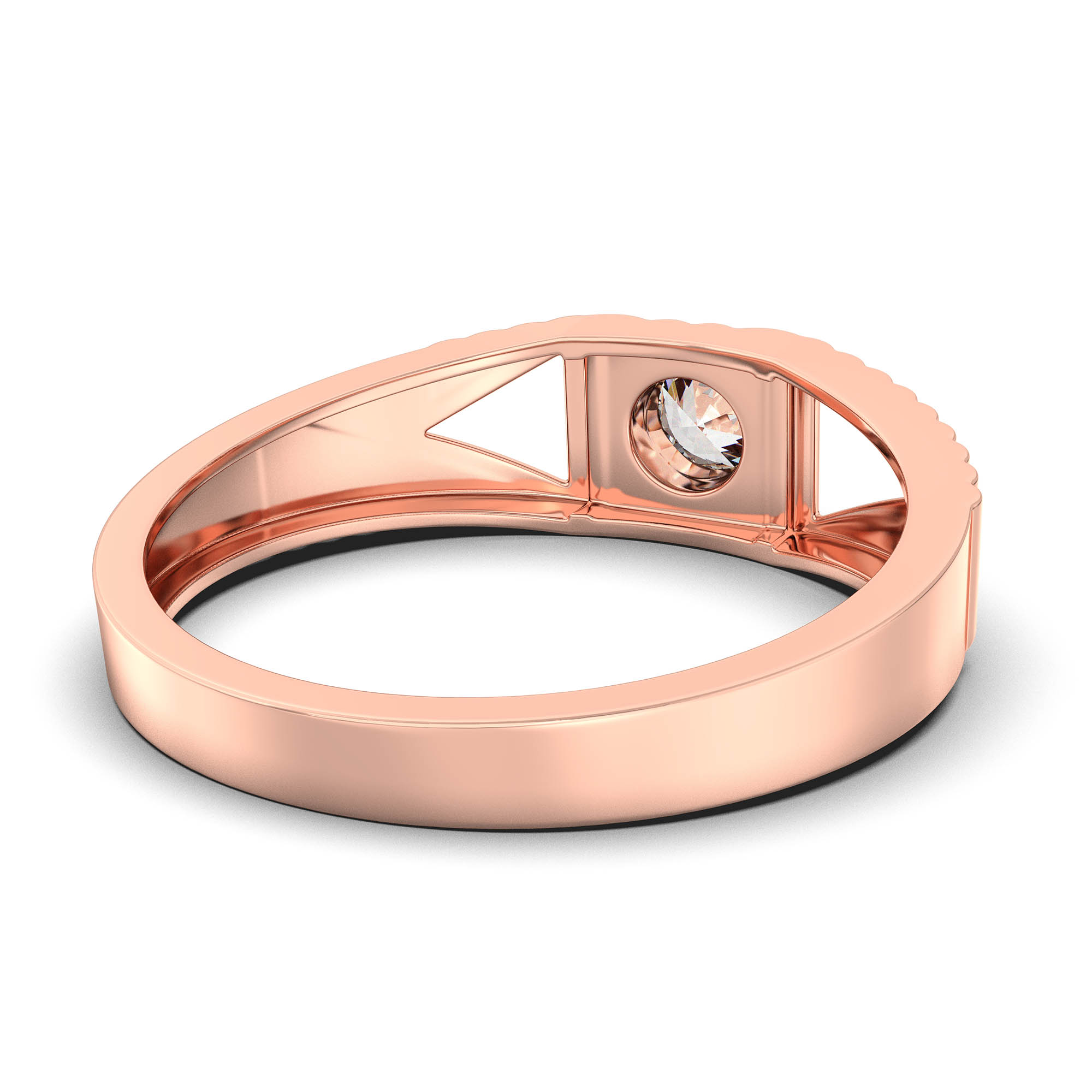 Lab-Grown Diamond Solitaire Ring for Men in 18K Rose Gold – 0.5 Ct Round, 6 g (Design K8-12-BBZAA) thumbnail