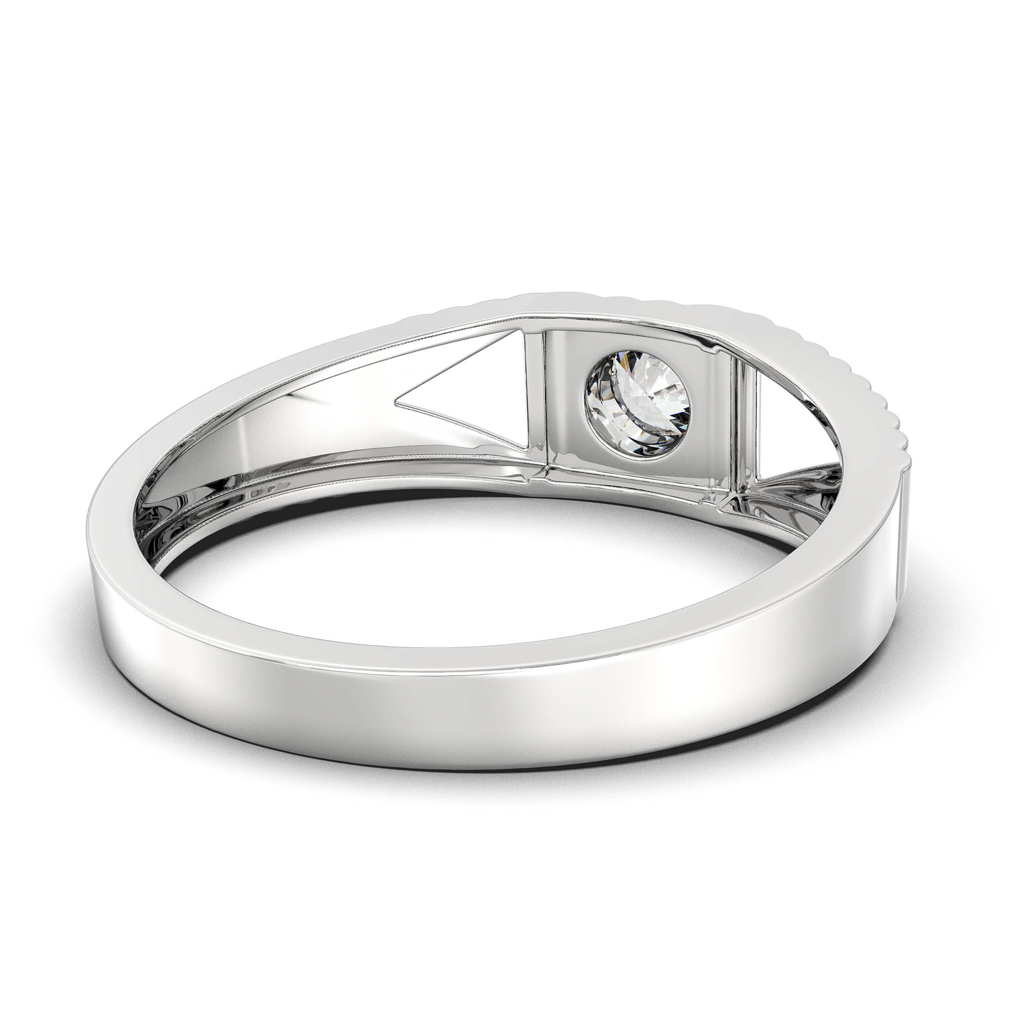 Lab-Grown Diamond Solitaire Ring for Men in 18K White Gold – 0.5 Ct Round, 6 g (Design K8-12-BBZAA) thumbnail