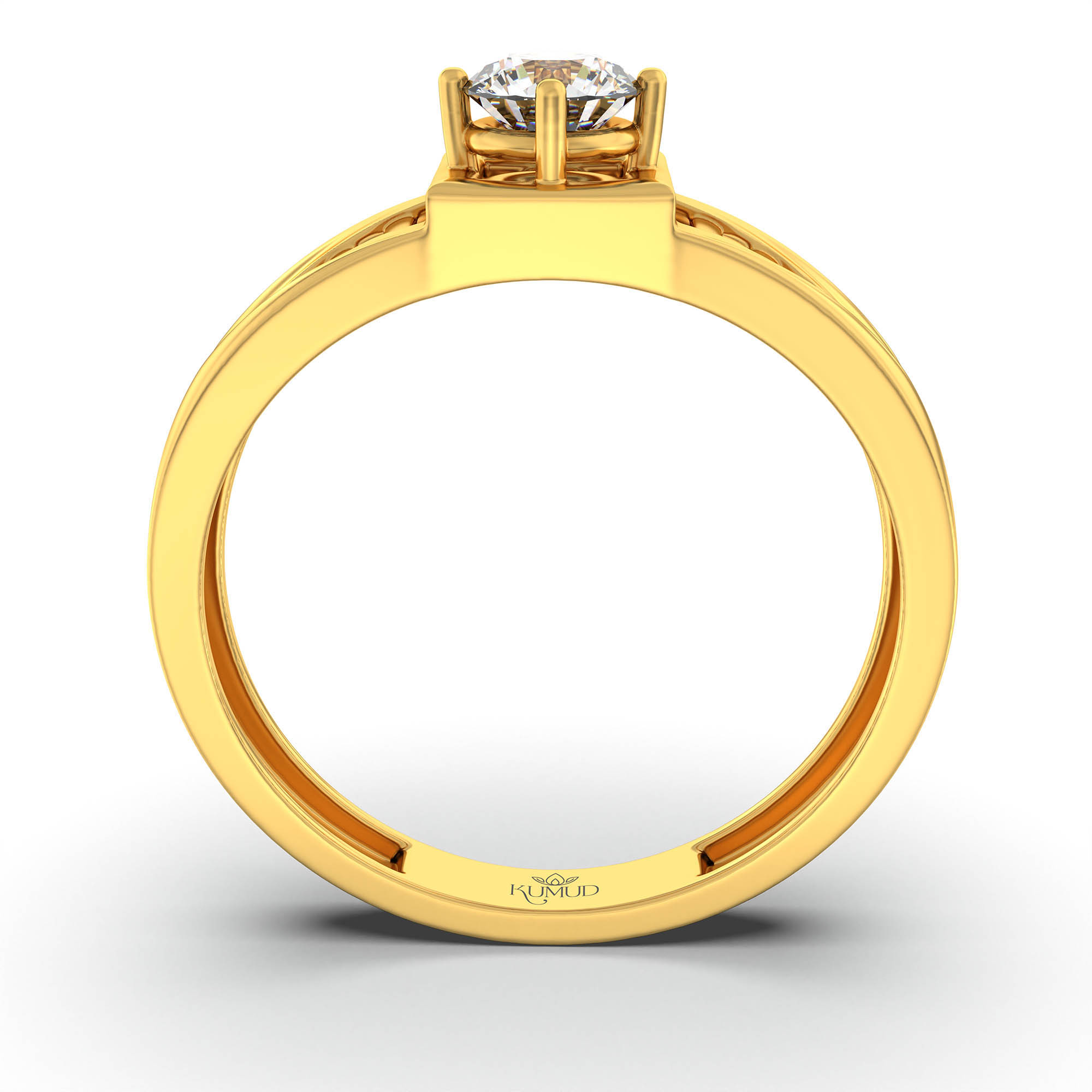 Lab-Grown Diamond Solitaire Ring for Men in 22K Yellow Gold – 0.5 Ct Round, 6 g (Design K8-13-APGAA) thumbnail